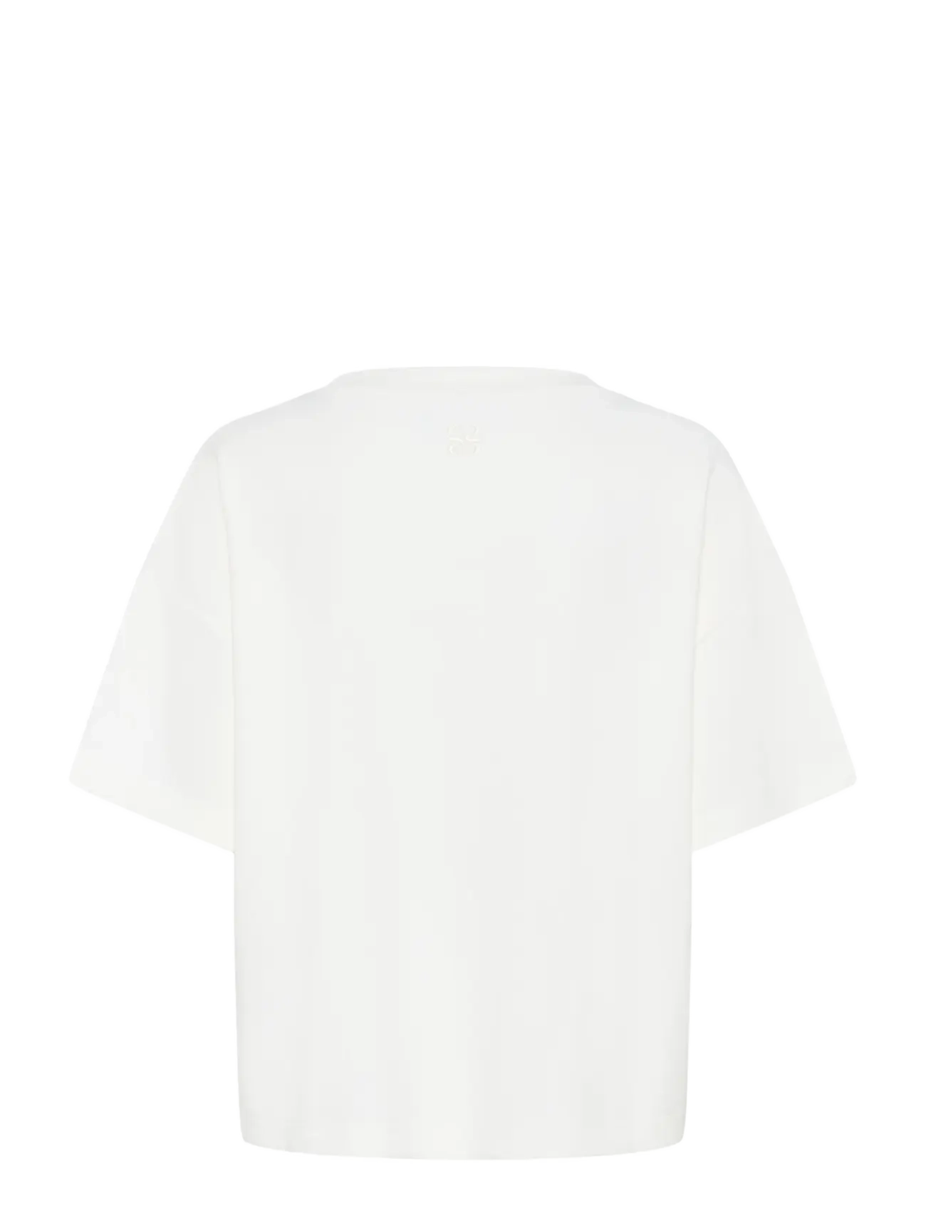 My Essential Wardrobe - HelleMW EMB Boxy Tee - t-shirts - snow white - 2