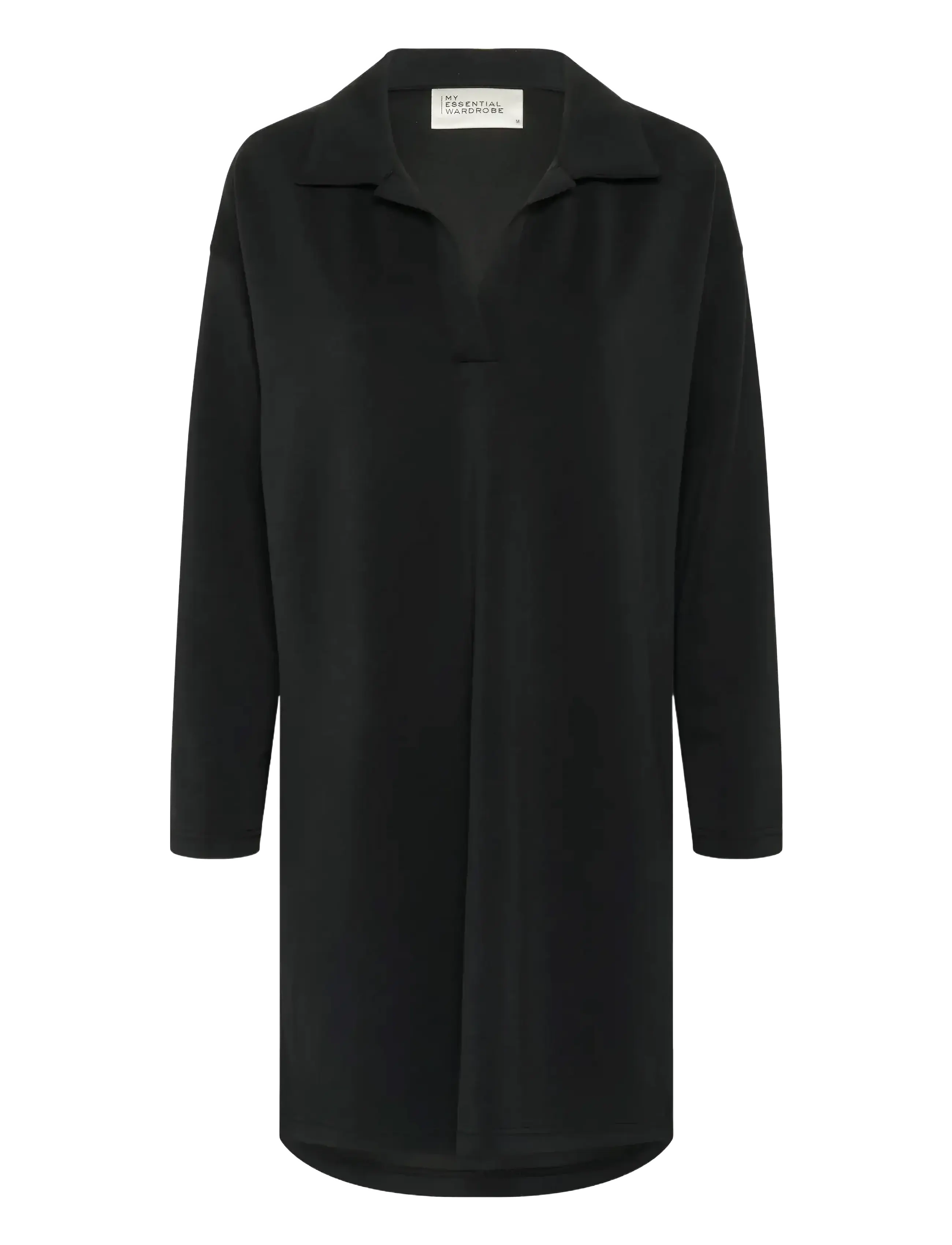 My Essential Wardrobe HelleMW Polo Dress - Strikkjoler - BLACK / black
