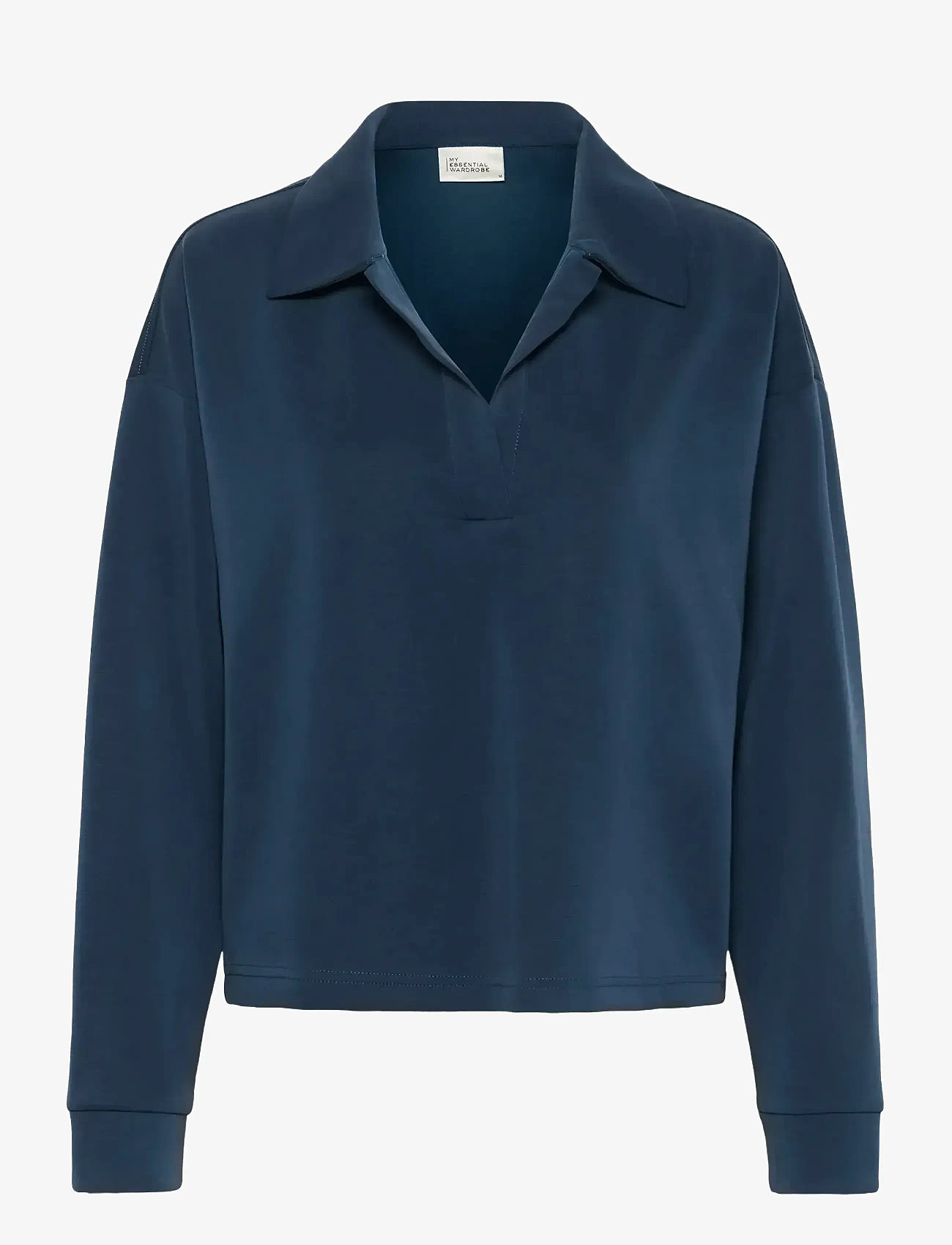 My Essential Wardrobe - HelleMW Polo Blouse - pitkähihaiset puserot - after midnight - 1