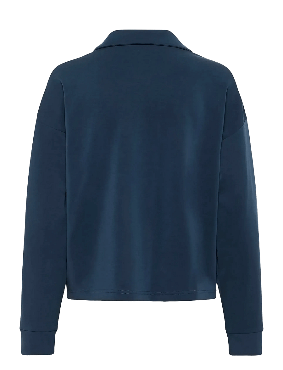 My Essential Wardrobe - HelleMW Polo Blouse - langærmede bluser - after midnight - 2