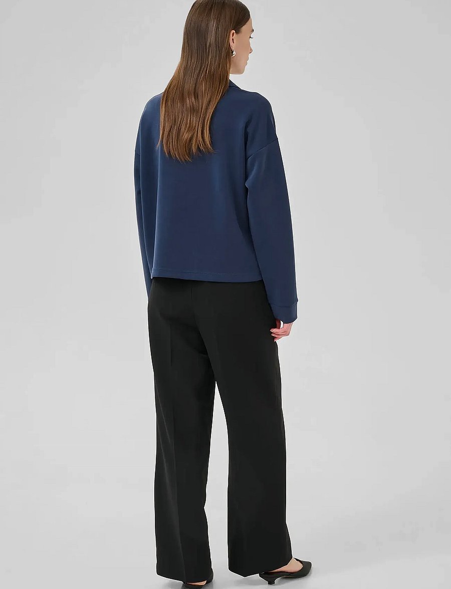 My Essential Wardrobe - HelleMW Polo Blouse - langærmede bluser - after midnight - 4