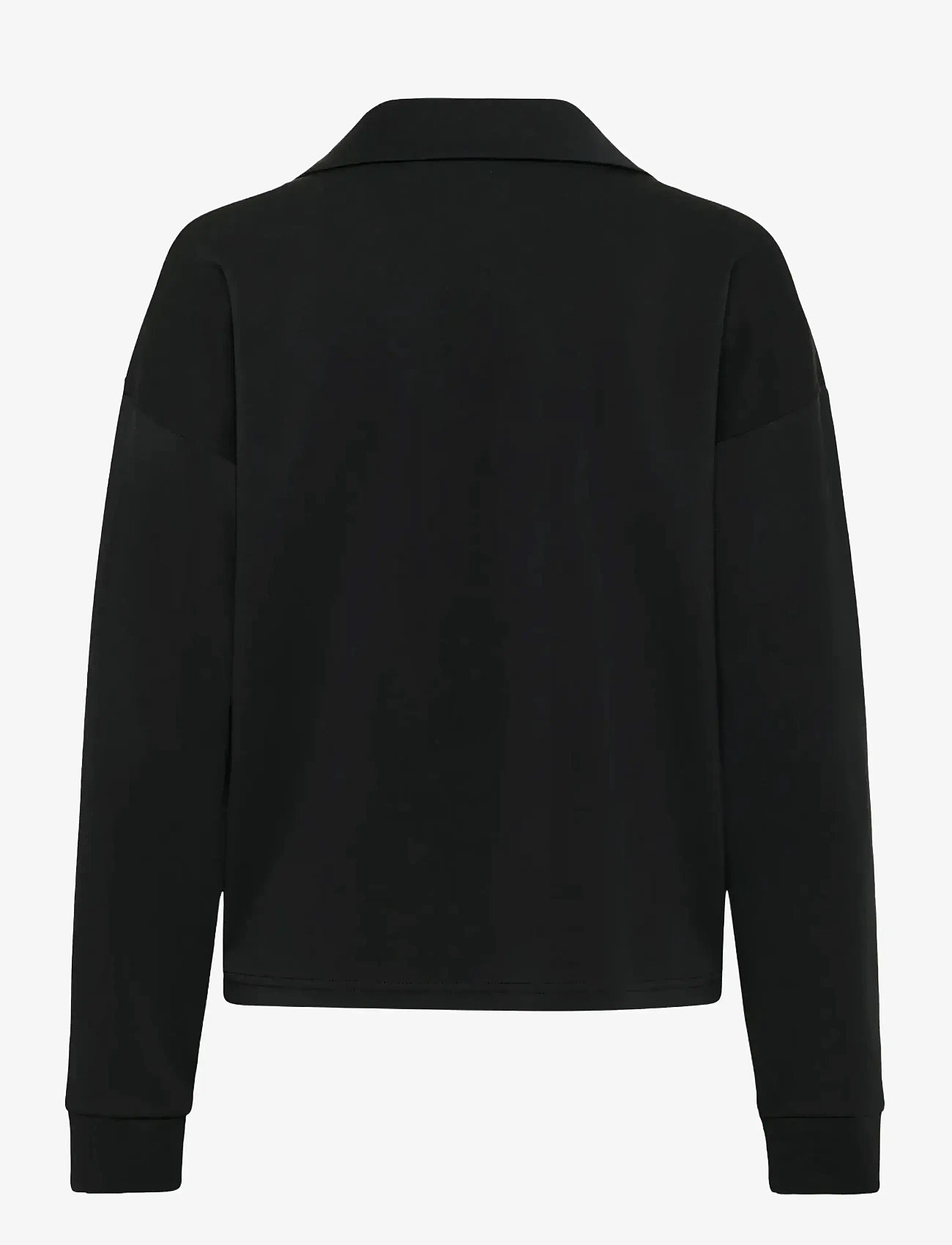 My Essential Wardrobe - HelleMW Polo Blouse - långärmade blusar - black - 2