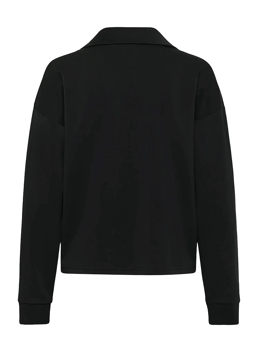 My Essential Wardrobe - HelleMW Polo Blouse - langærmede bluser - black - 2