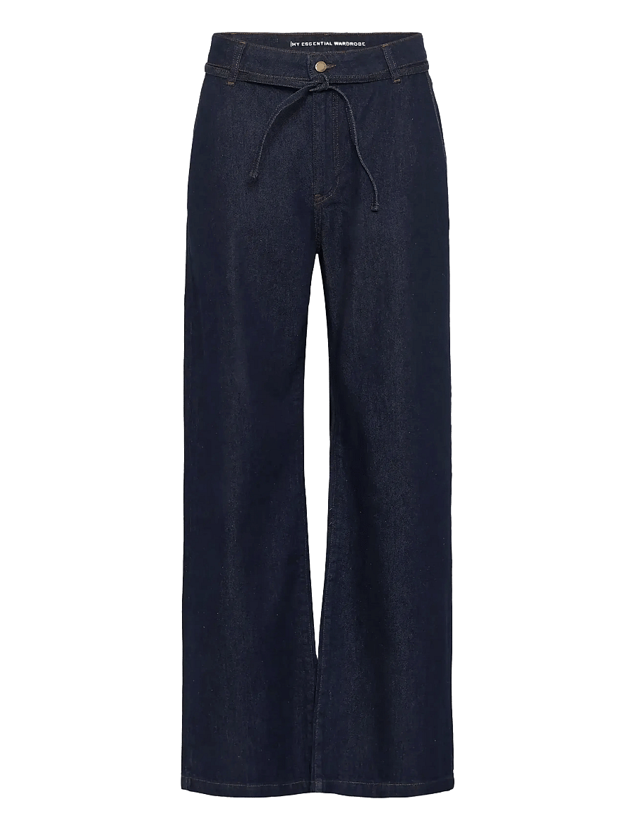 My Essential Wardrobe - MWCleo 143 Mid Wide - hosen mit weitem bein - dark blue un-wash - 1