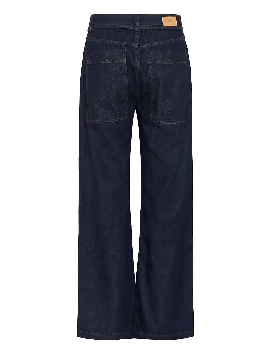 My Essential Wardrobe - MWCleo 143 Mid Wide - hosen mit weitem bein - dark blue un-wash - 2