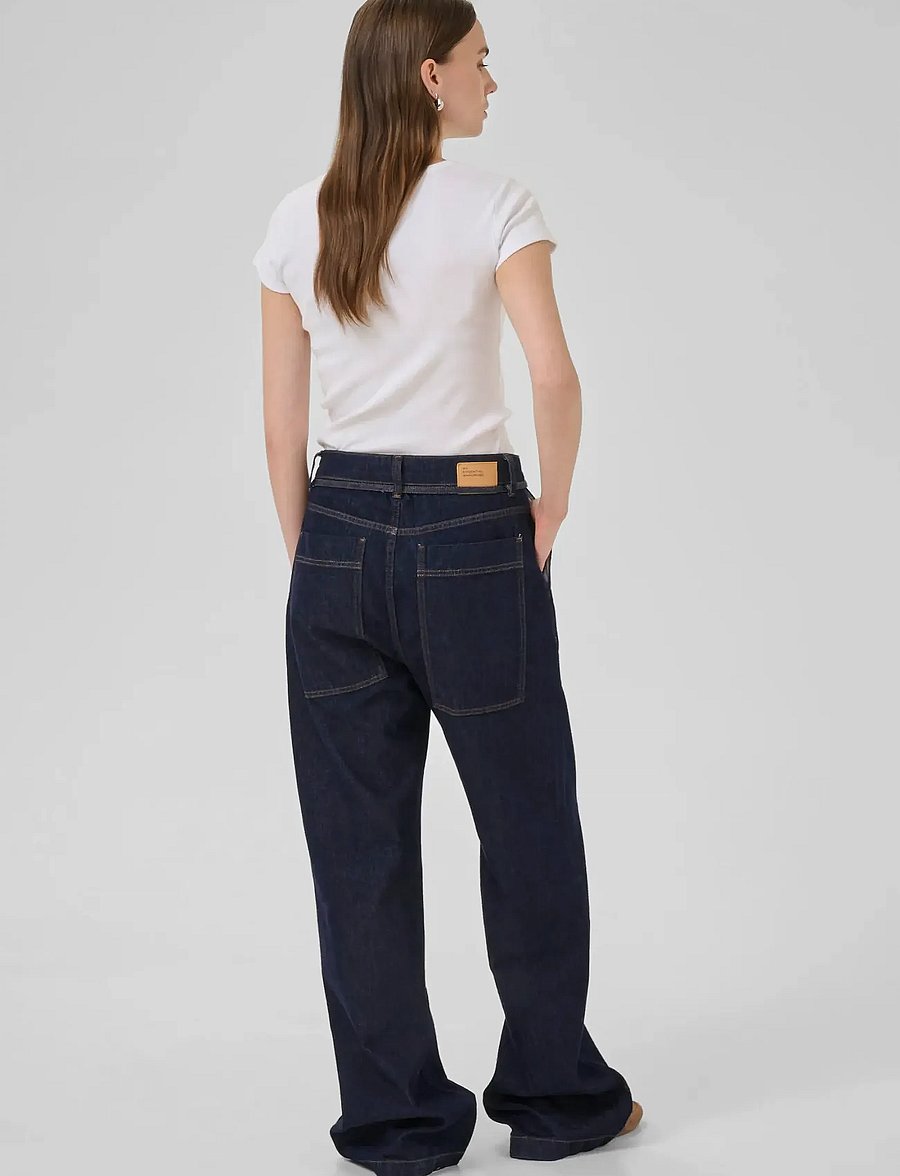 My Essential Wardrobe - MWCleo 143 Mid Wide - hosen mit weitem bein - dark blue un-wash - 4