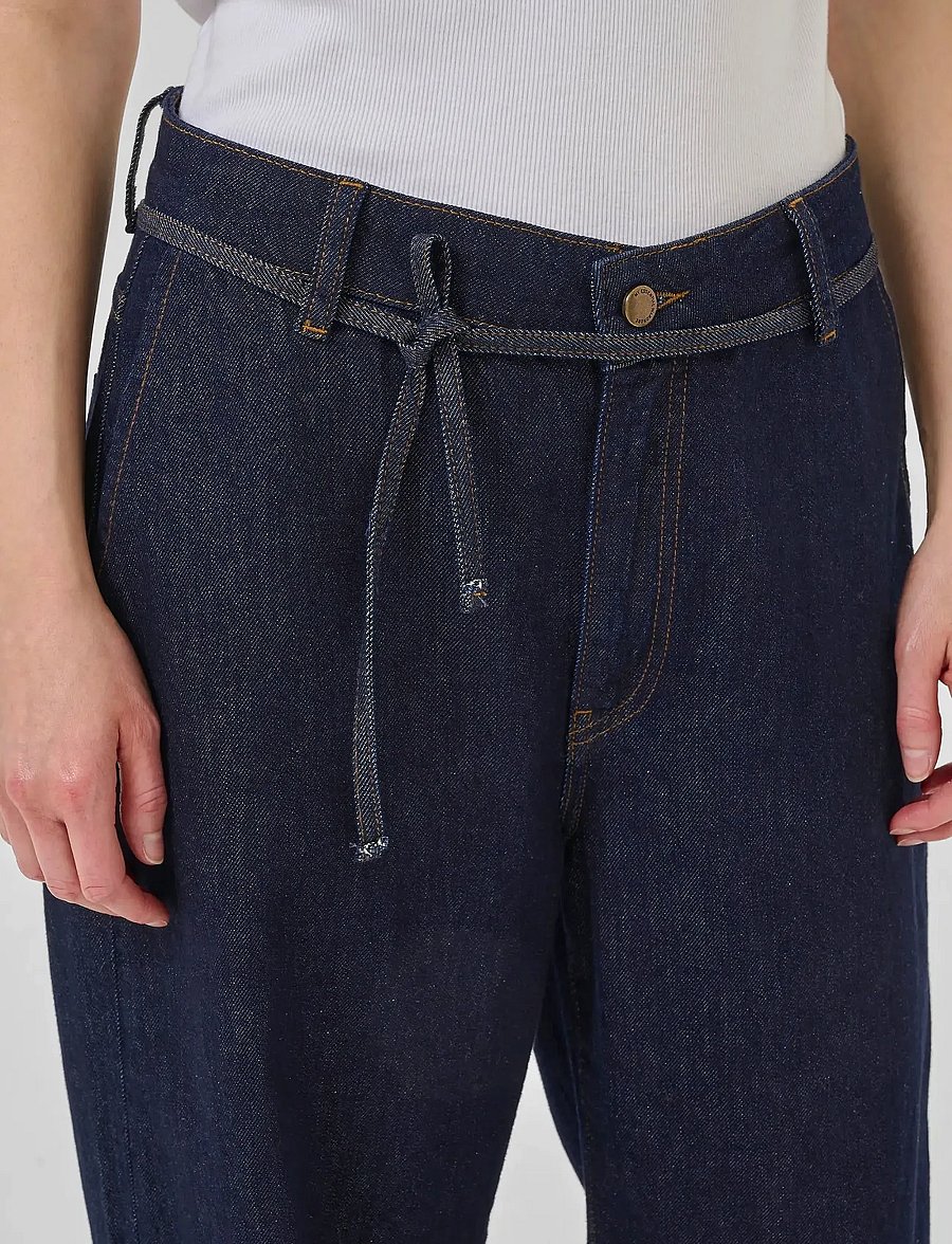My Essential Wardrobe - MWCleo 143 Mid Wide - hosen mit weitem bein - dark blue un-wash - 5