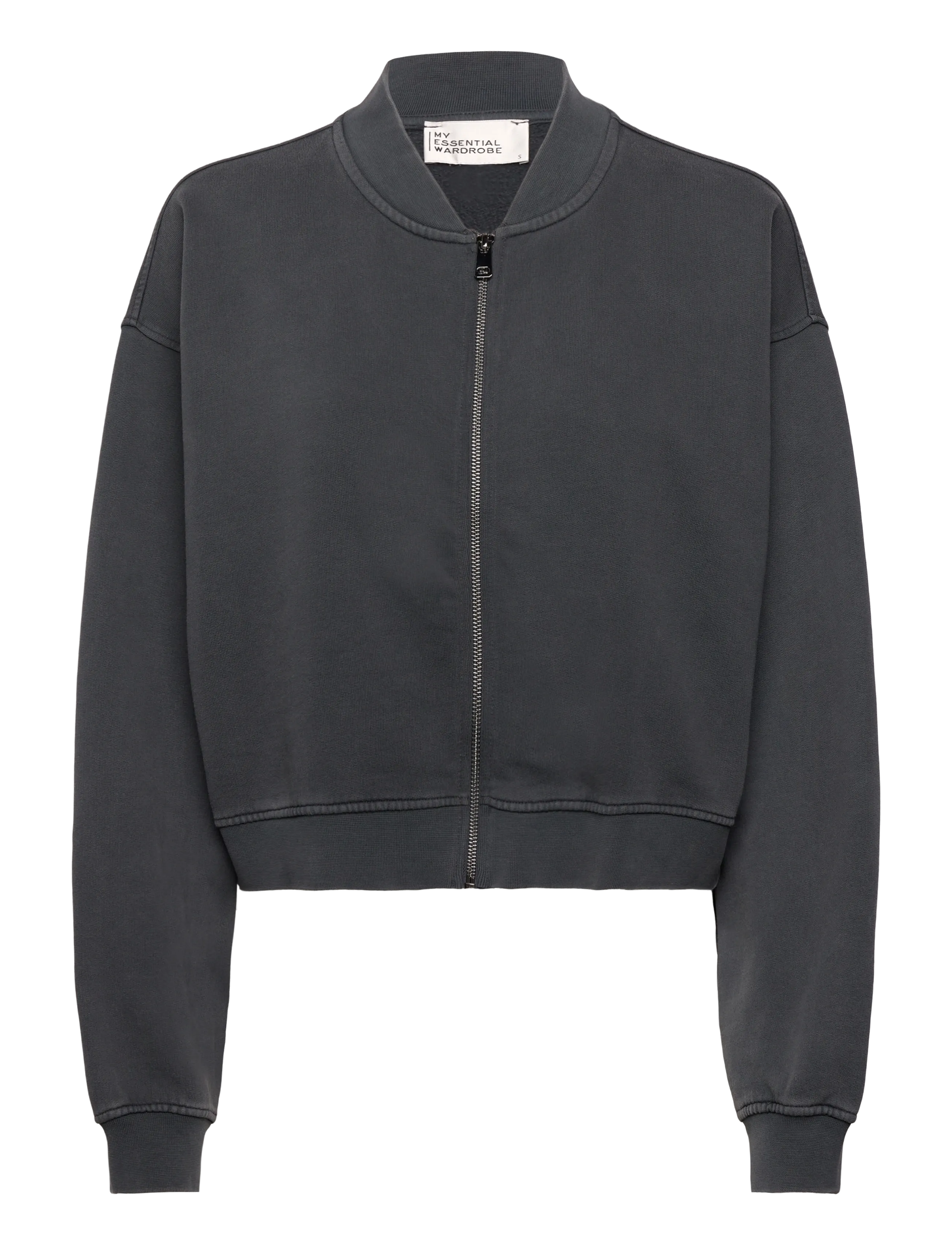 My Essential Wardrobe MetaMW Short Sweat Jacket - Jakid ja mantlid - DARK GREY RANDOM WASH / grey