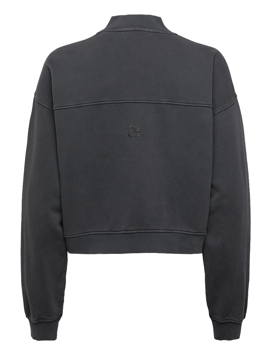 My Essential Wardrobe - MetaMW Short Sweat Jacket - light jackets - dark grey random wash - 2