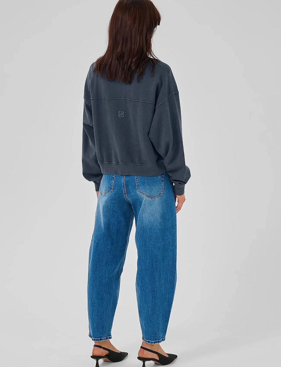 My Essential Wardrobe - MetaMW Short Sweat Jacket - light jackets - dark grey random wash - 4
