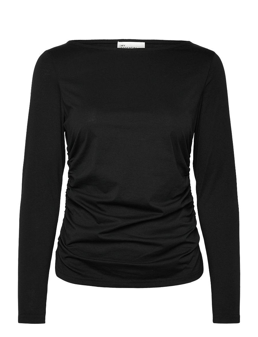 My Essential Wardrobe - LeaMW Blouse - långärmade toppar - black - 0