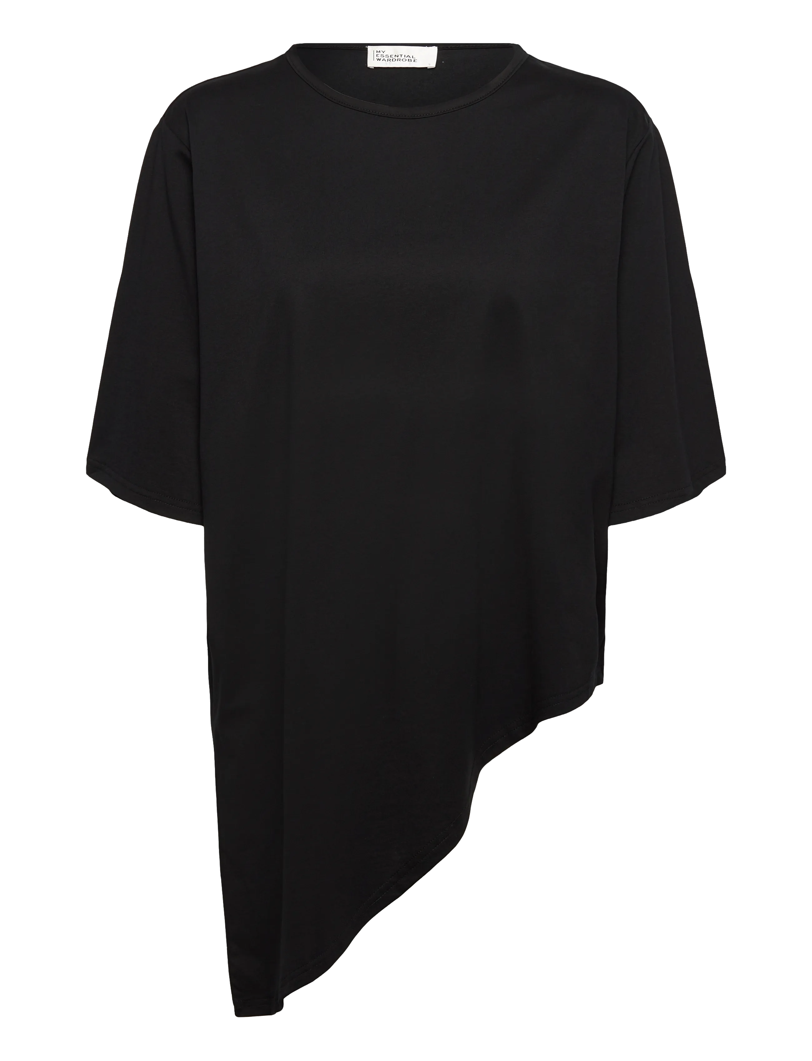 My Essential Wardrobe LeaMW Asymetric Tee - Transitional Layering - BLACK / black