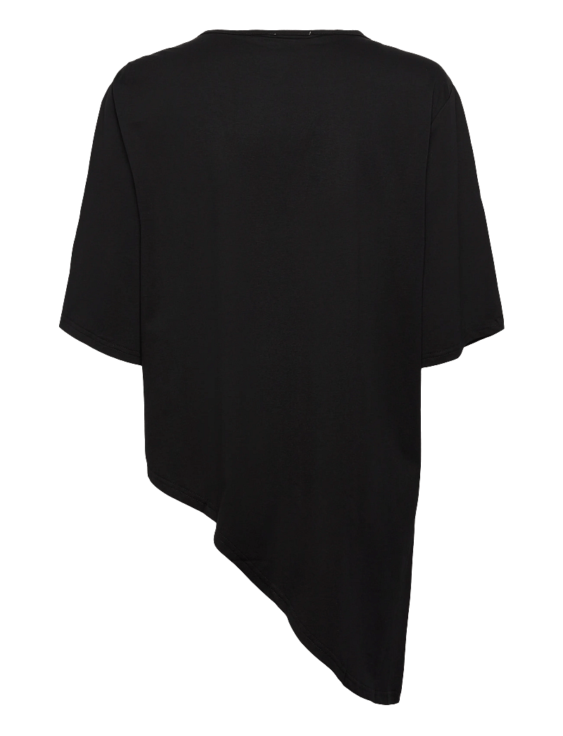 My Essential Wardrobe - LeaMW Asymetric Tee - langärmlige tops - black - 1