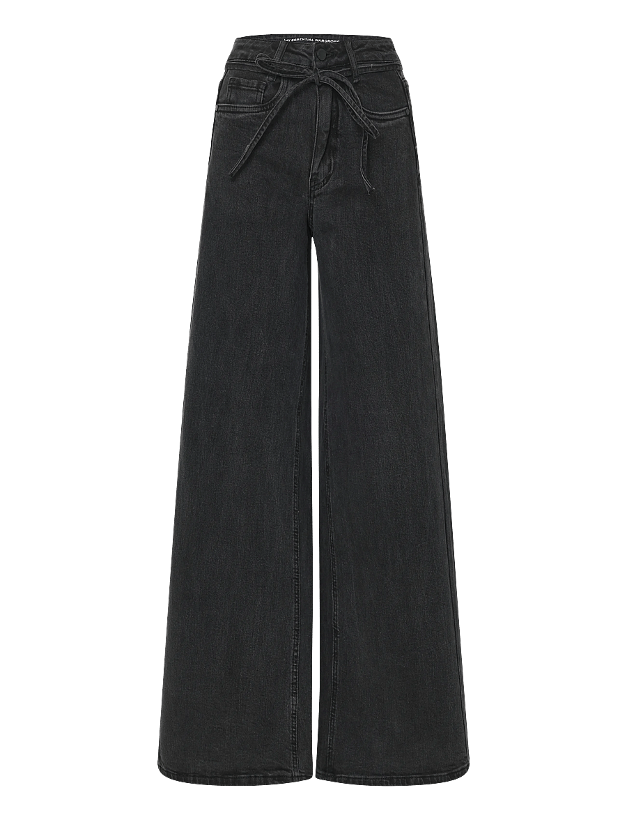 My Essential Wardrobe - Jeans Wide MWKaro 144 - hosen mit weitem bein - dark grey wash - 0