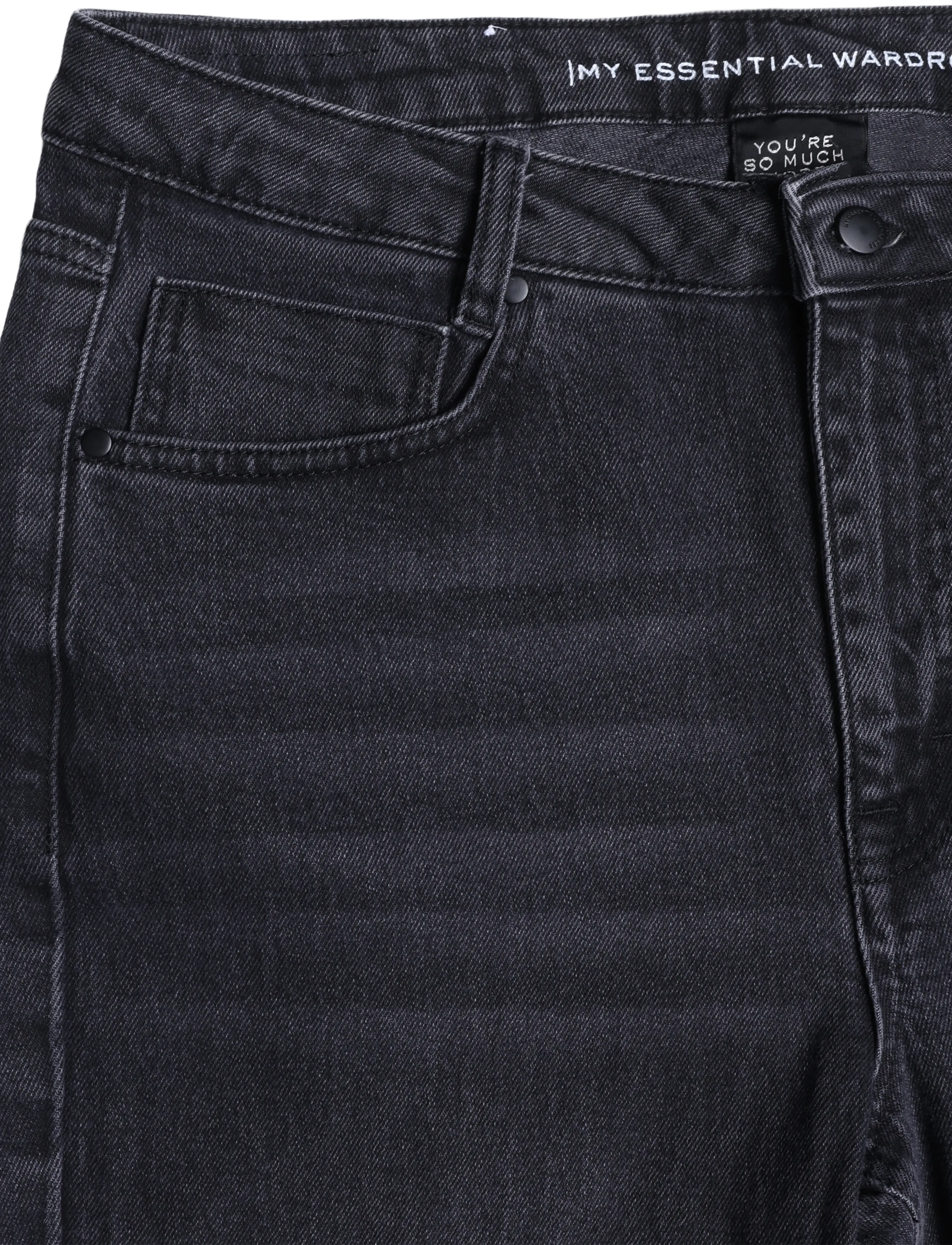 My Essential Wardrobe - JEANS STRAIGHT 07 THE ISA 139 - straight jeans - black retro wash - 2