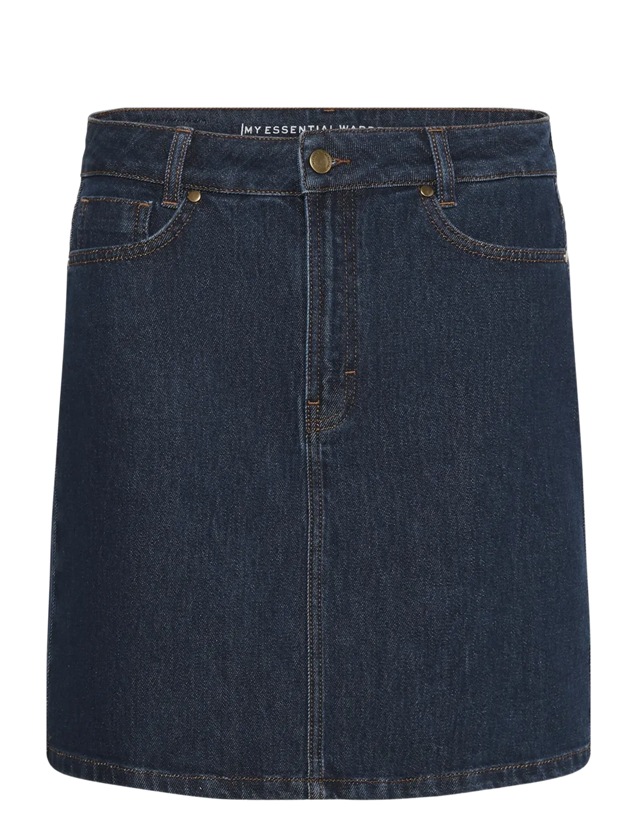 My Essential Wardrobe MWCady 139 Mid Skirt - Denimnederdele - DARK BLUE UN-WASH / blue
