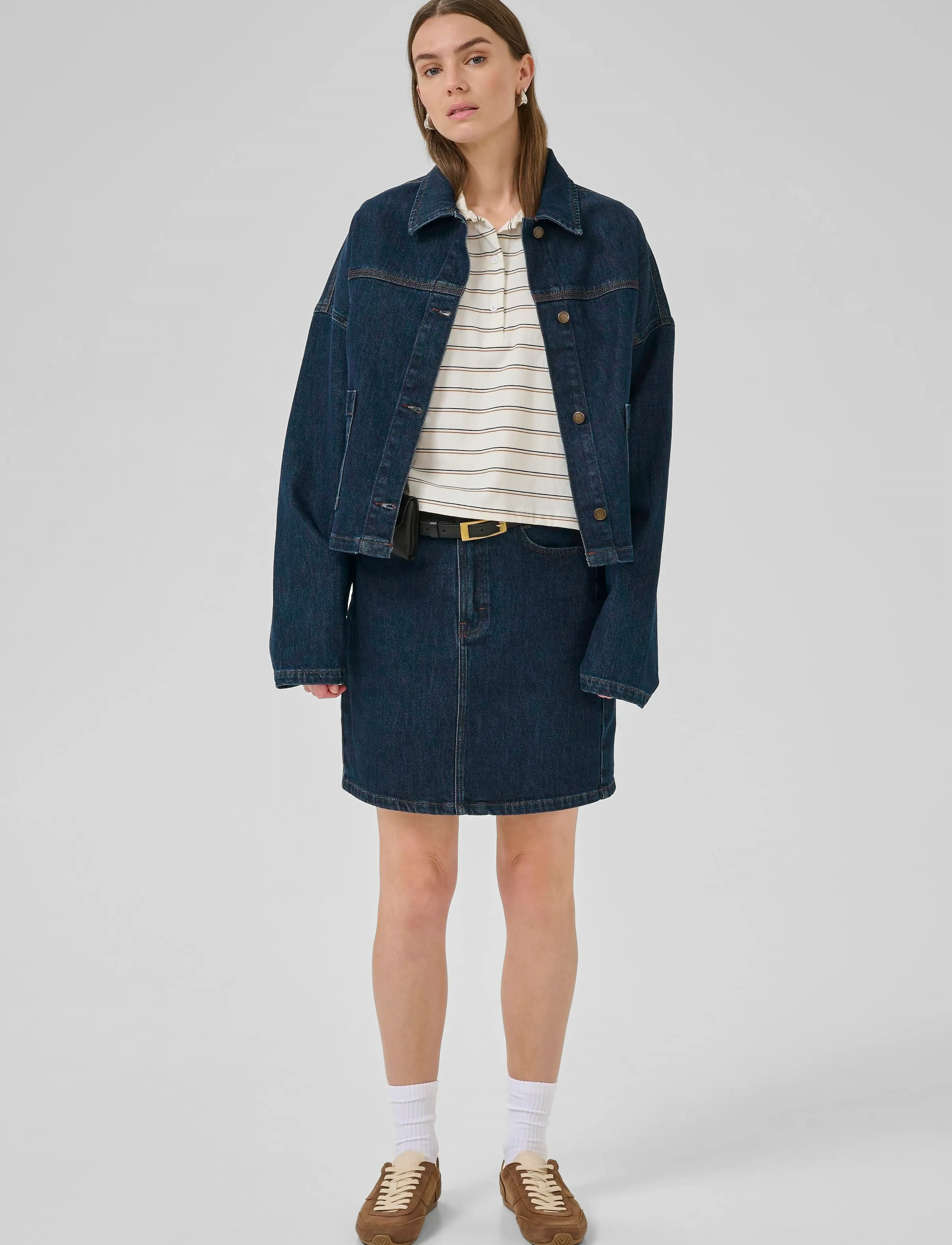 My Essential Wardrobe MWCady 139 Mid Skirt - Rokken - DARK BLUE UN-WASH / blue