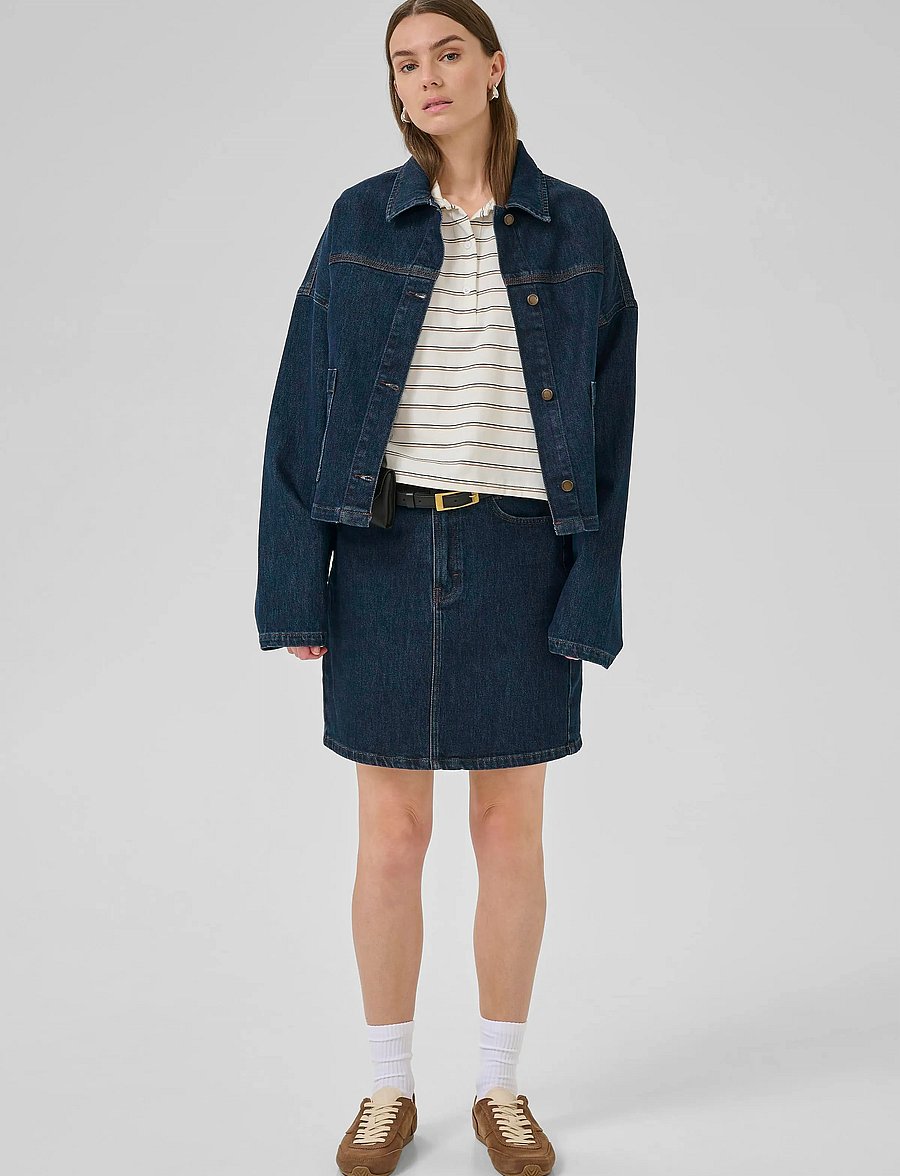 My Essential Wardrobe - MWCady 139 Mid Skirt - jeansröcke - dark blue un-wash - 0