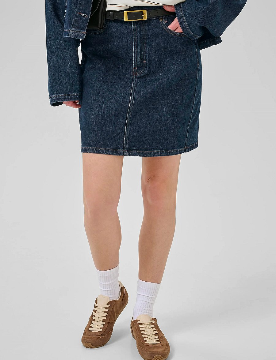 My Essential Wardrobe - MWCady 139 Mid Skirt - jeansröcke - dark blue un-wash - 3