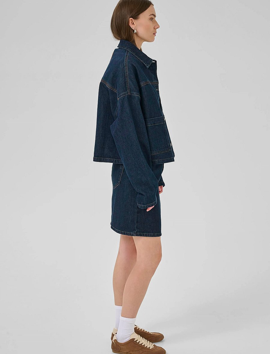 My Essential Wardrobe - MWCady 139 Mid Skirt - jeansröcke - dark blue un-wash - 4