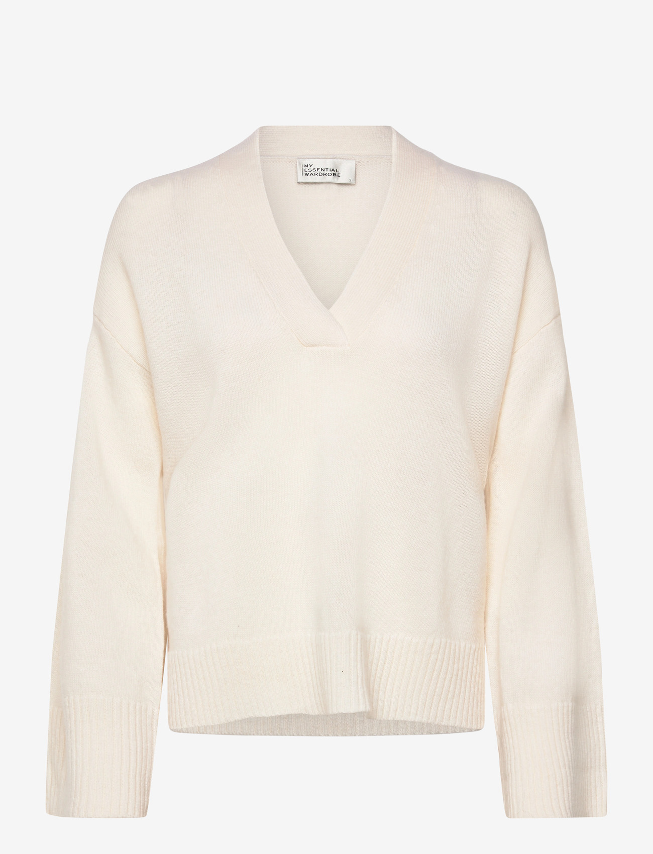 My Essential Wardrobe - HuxiMW V-Neck Pullover - striktrøjer - snow white - 0