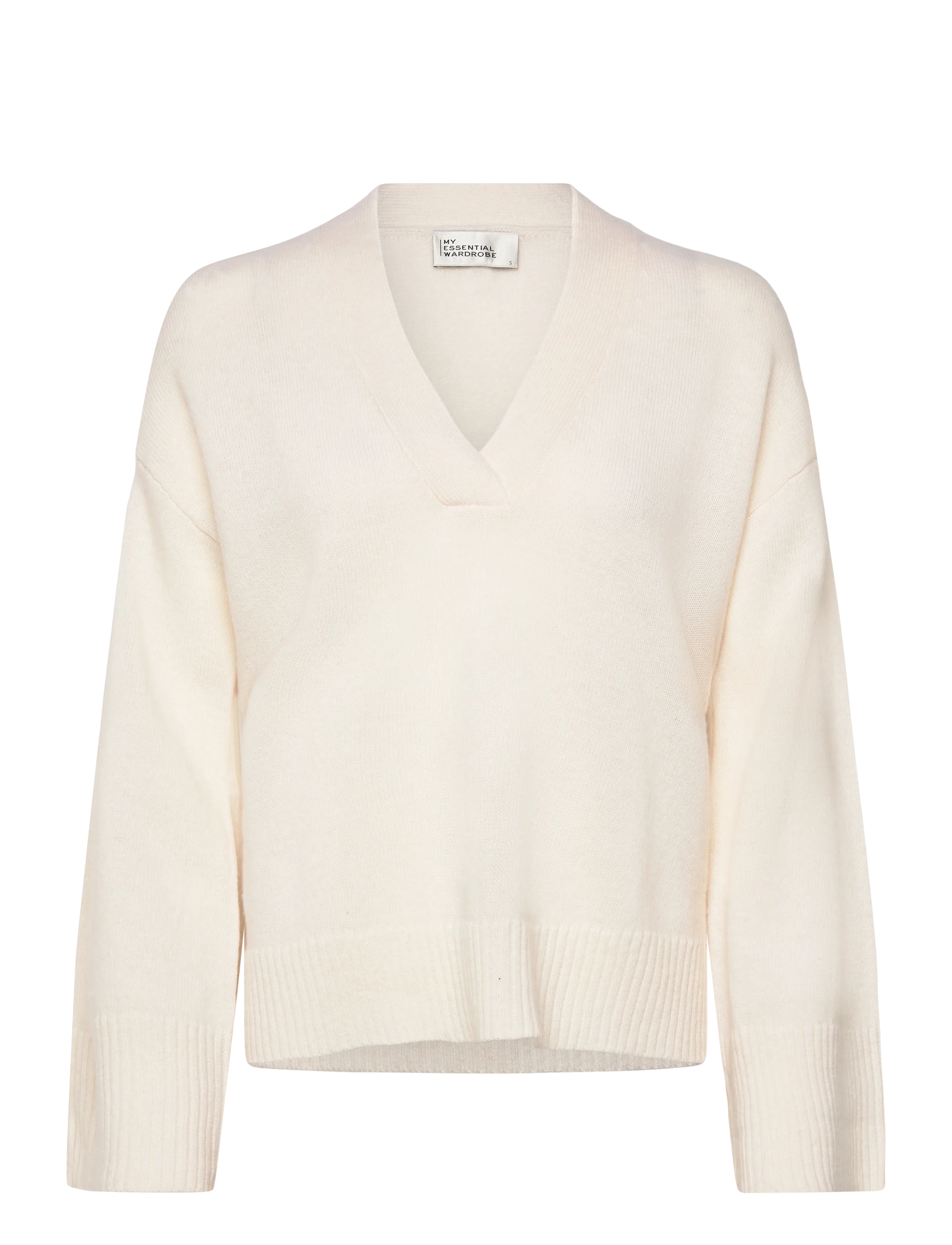 My Essential Wardrobe HuxiMW V-Neck Pullover - Striktrøjer - SNOW WHITE / white