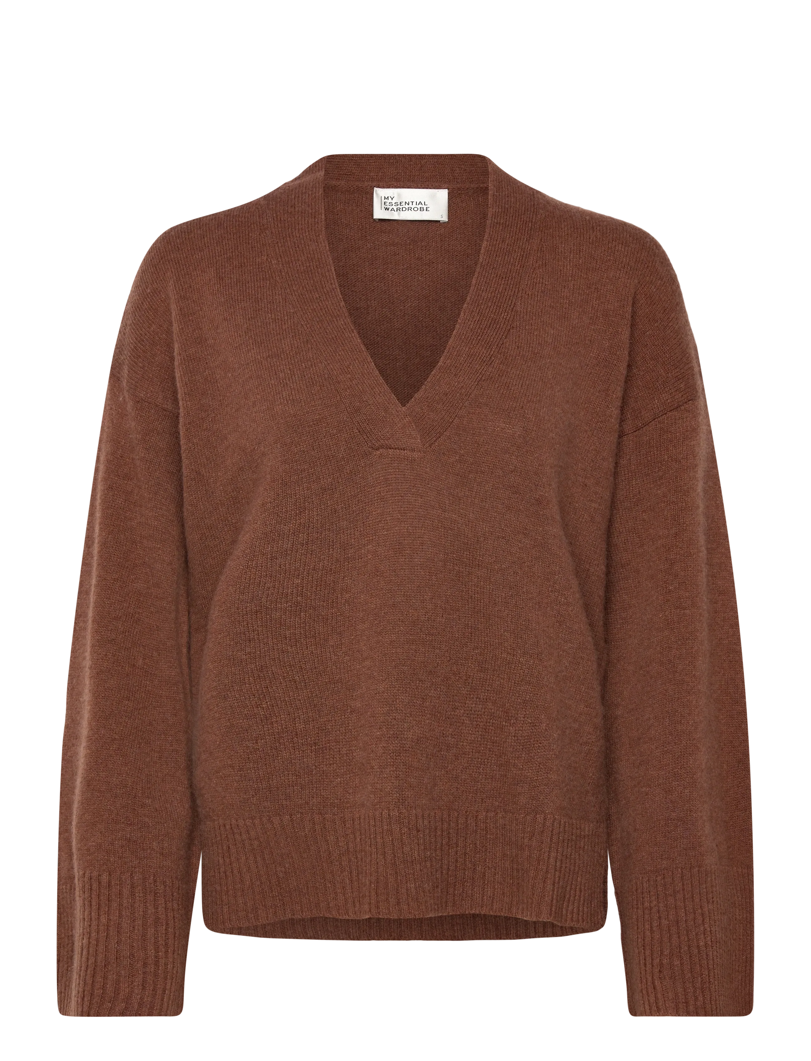 MY ESSENTIAL WARDROBE Huximw V-Ausschnitt Pullover Braun - L - Damen