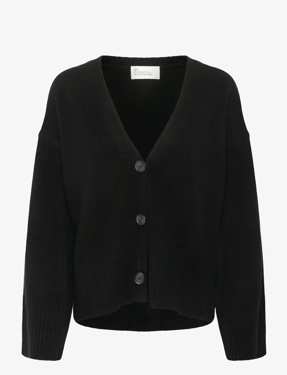 My Essential Wardrobe - HuxiMW Knit Cardigan - koftor - black - 1