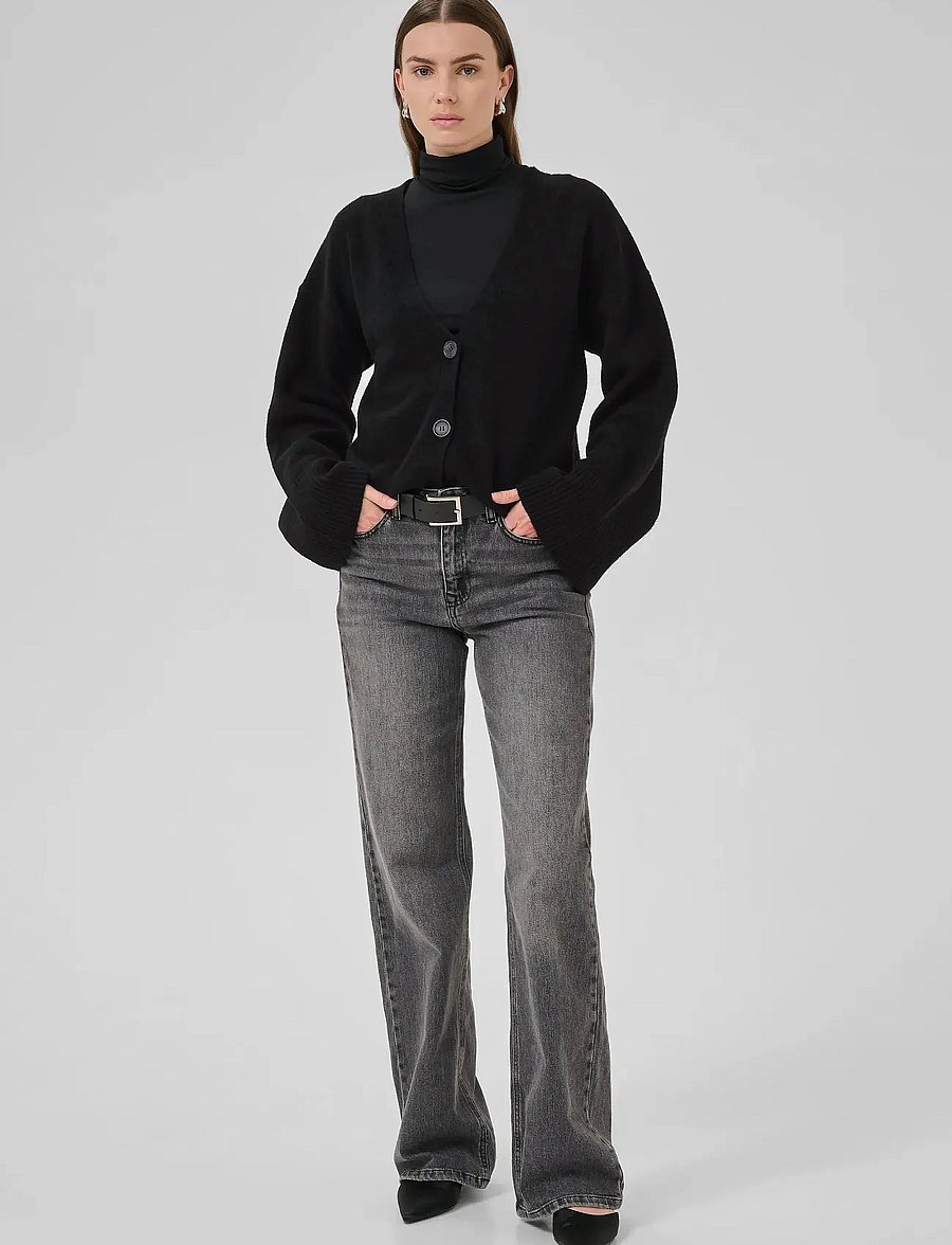 My Essential Wardrobe - HuxiMW Knit Cardigan - cardigans - black - 3