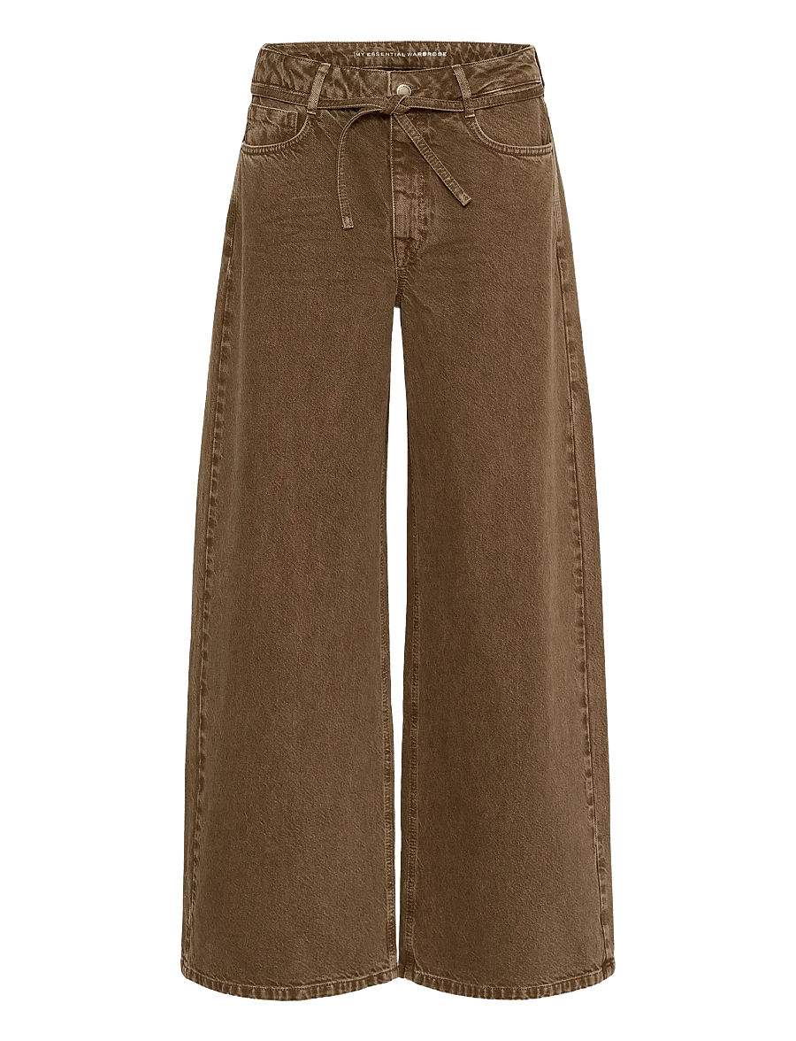 My Essential Wardrobe - MWKaro 175 Mid X-Wide - hosen mit weitem bein - tobacco brown washed - 1