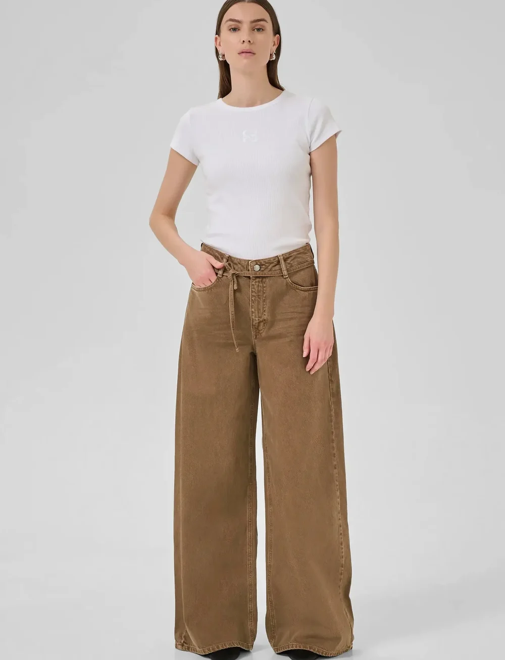 My Essential Wardrobe - MWKaro 175 Mid X-Wide - hosen mit weitem bein - tobacco brown washed - 3