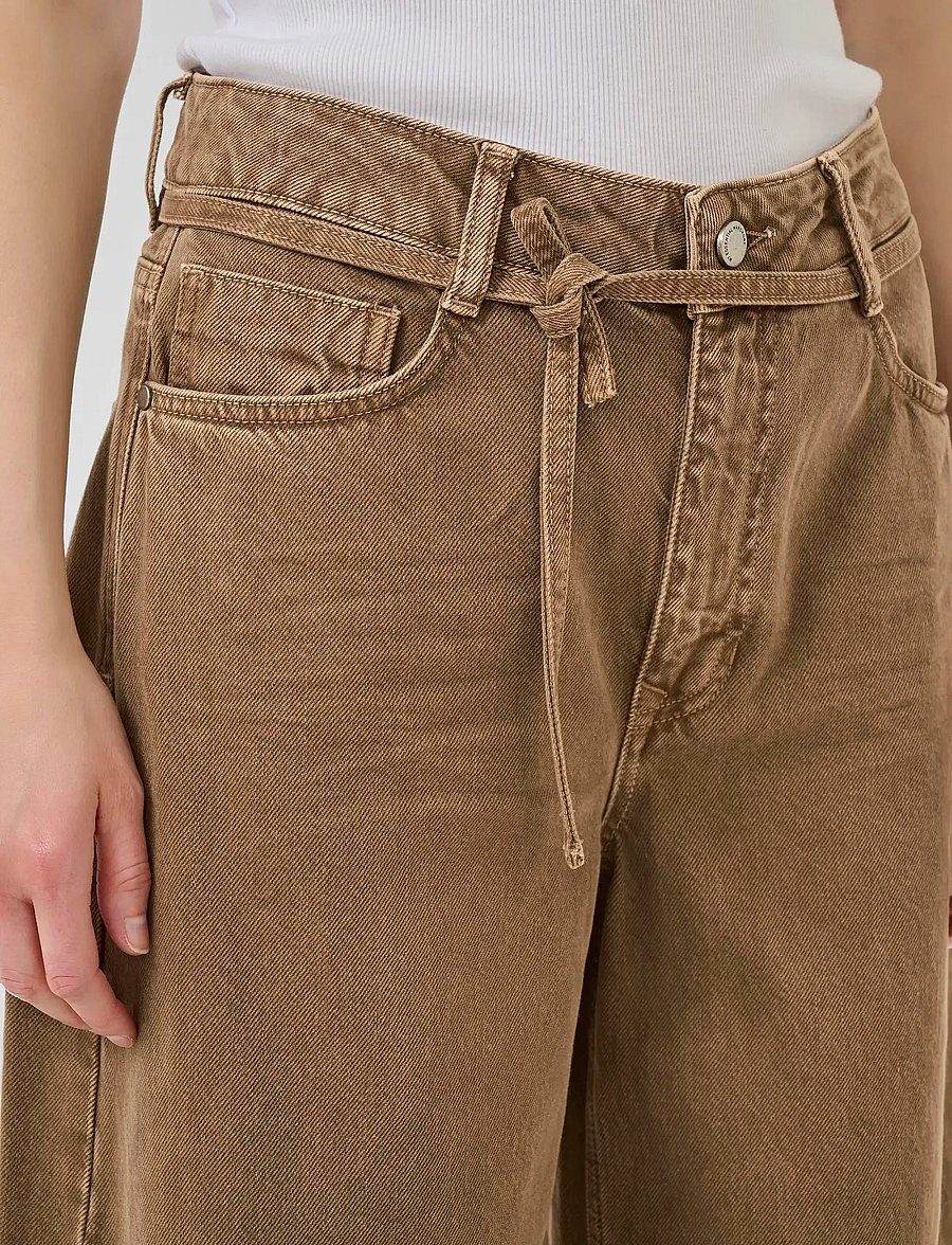 My Essential Wardrobe - MWKaro 175 Mid X-Wide - hosen mit weitem bein - tobacco brown washed - 5