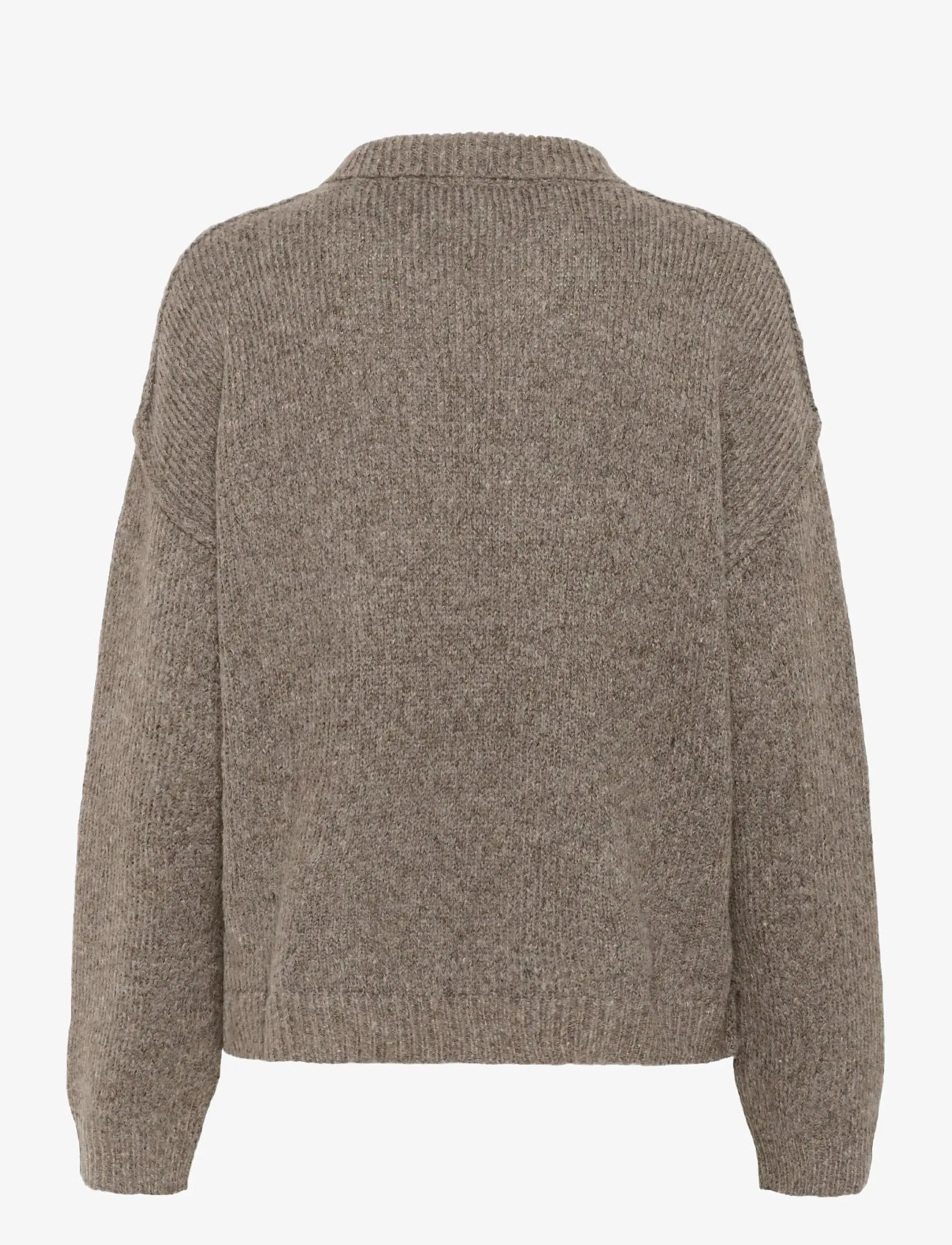 My Essential Wardrobe - PalomaMW Polo Pullover - stickade tröjor - brown melange - 2