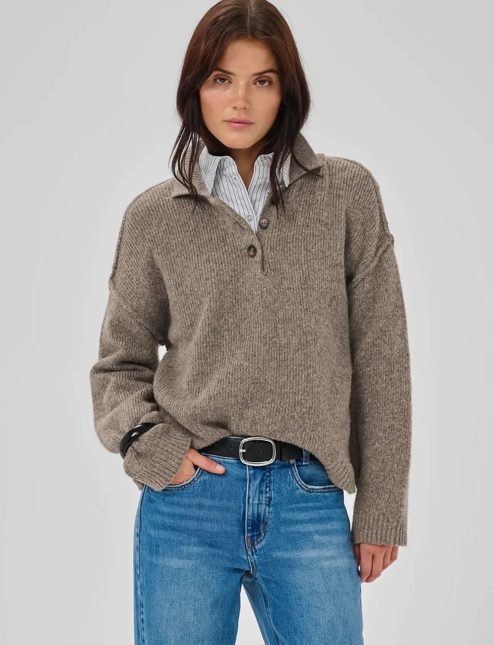 My Essential Wardrobe - PalomaMW Polo Pullover - pullover - brown melange - 0