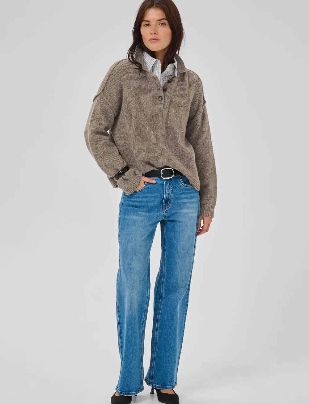 My Essential Wardrobe - PalomaMW Polo Pullover - pullover - brown melange - 3