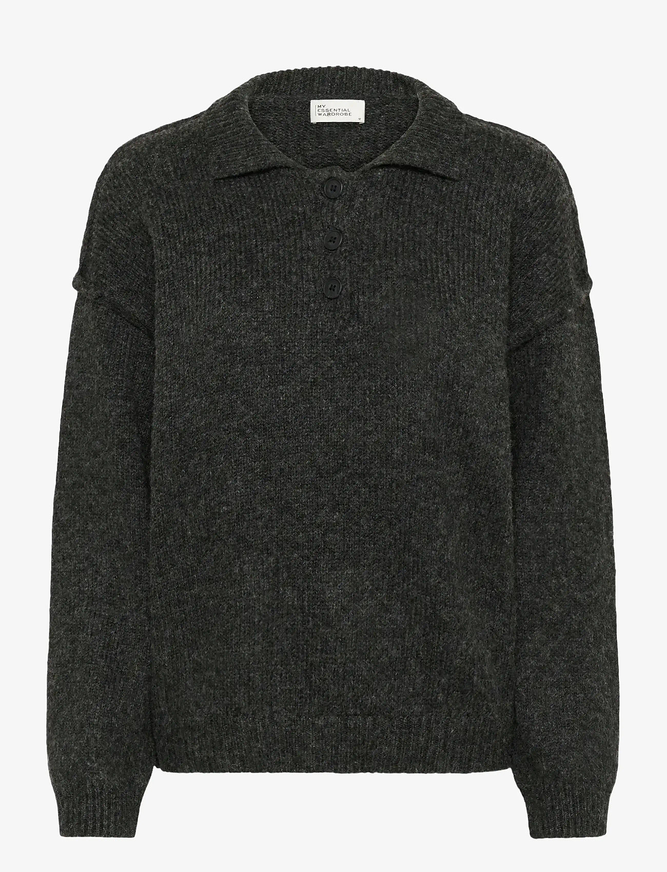 My Essential Wardrobe - PalomaMW Polo Pullover - efterårstøj - dark grey melange - 0
