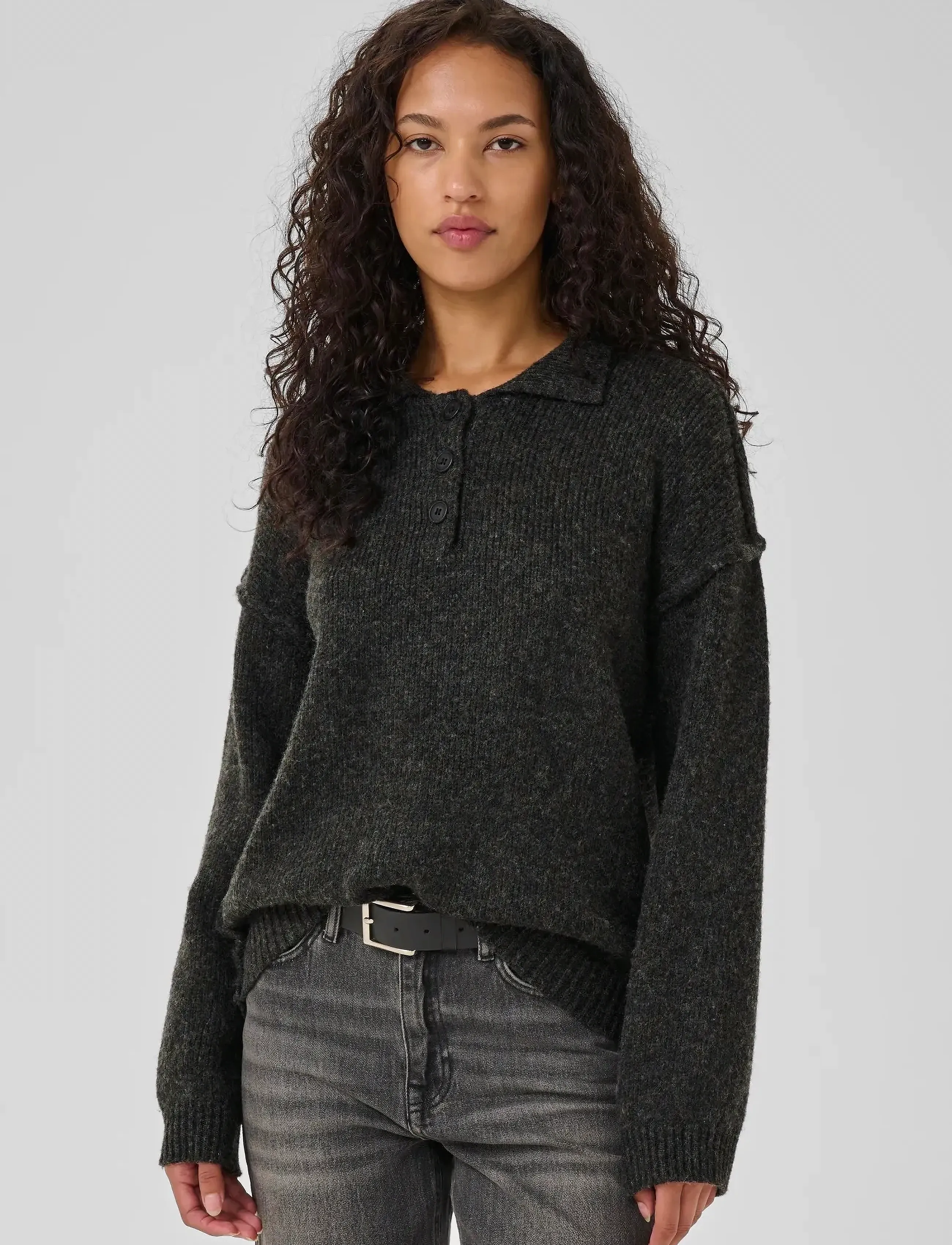 My Essential Wardrobe Palomamw Polo Pullover, L, Brown, Strik > Trøjer, Dame