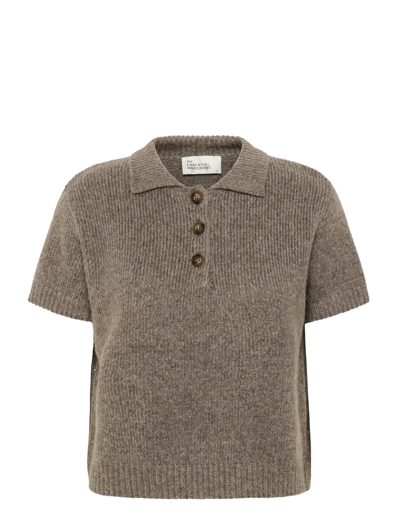 MY ESSENTIAL WARDROBE Palomamw Knit Polo Ss Beige - L - Damen
