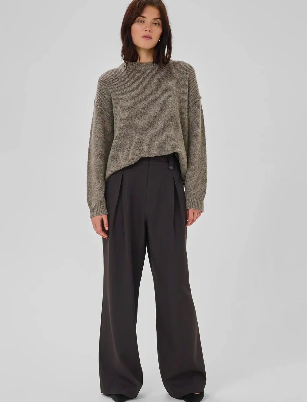 My Essential Wardrobe - PalomaMW Knit Pullover - swetry - brown melange - 3