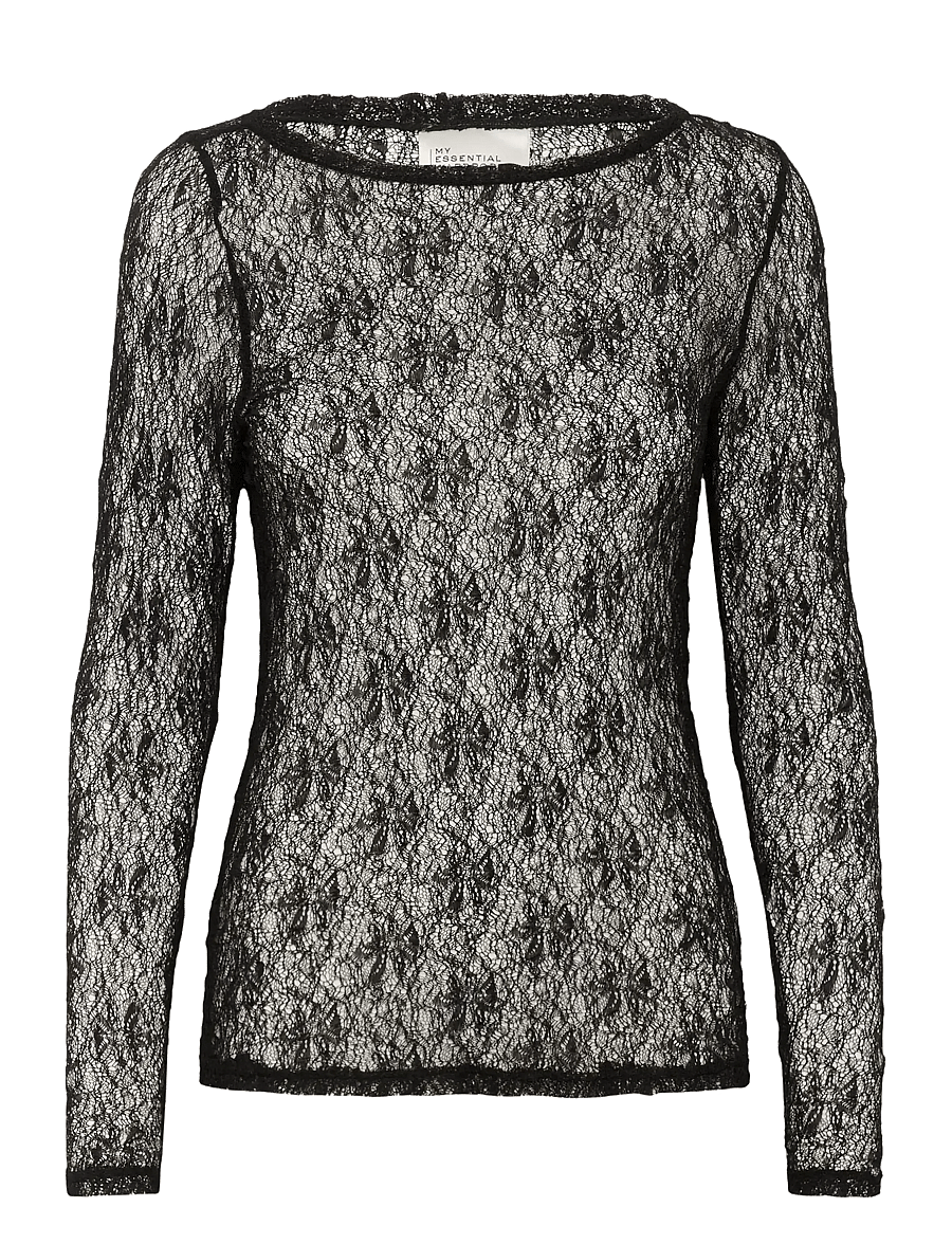 My Essential Wardrobe - MWRita Boatneck LS Blouse - long-sleeved tops - black - 1