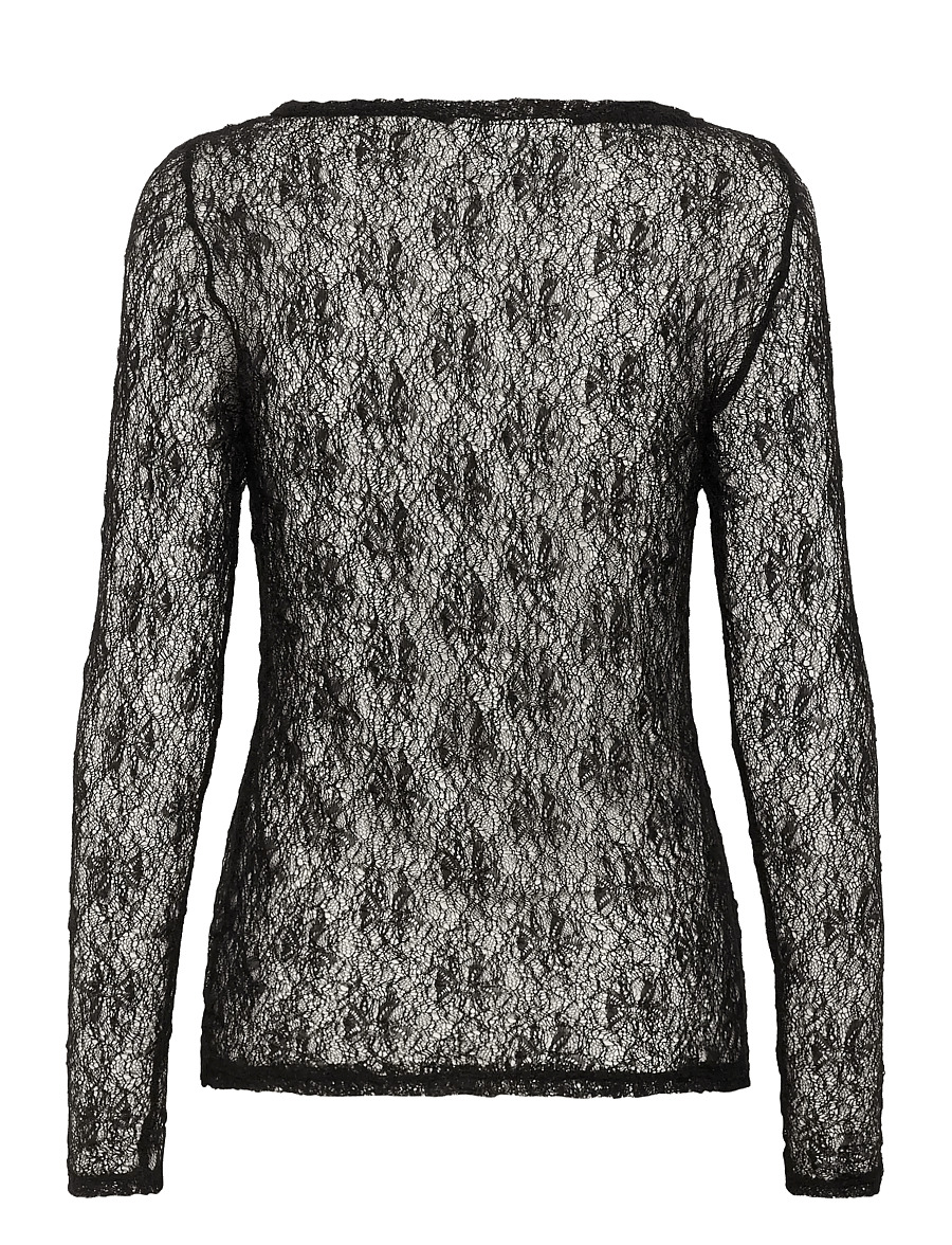 My Essential Wardrobe - MWRita Boatneck LS Blouse - long-sleeved tops - black - 2