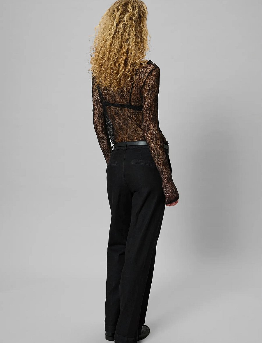 My Essential Wardrobe - MWRita Boatneck LS Blouse - long-sleeved tops - black - 4