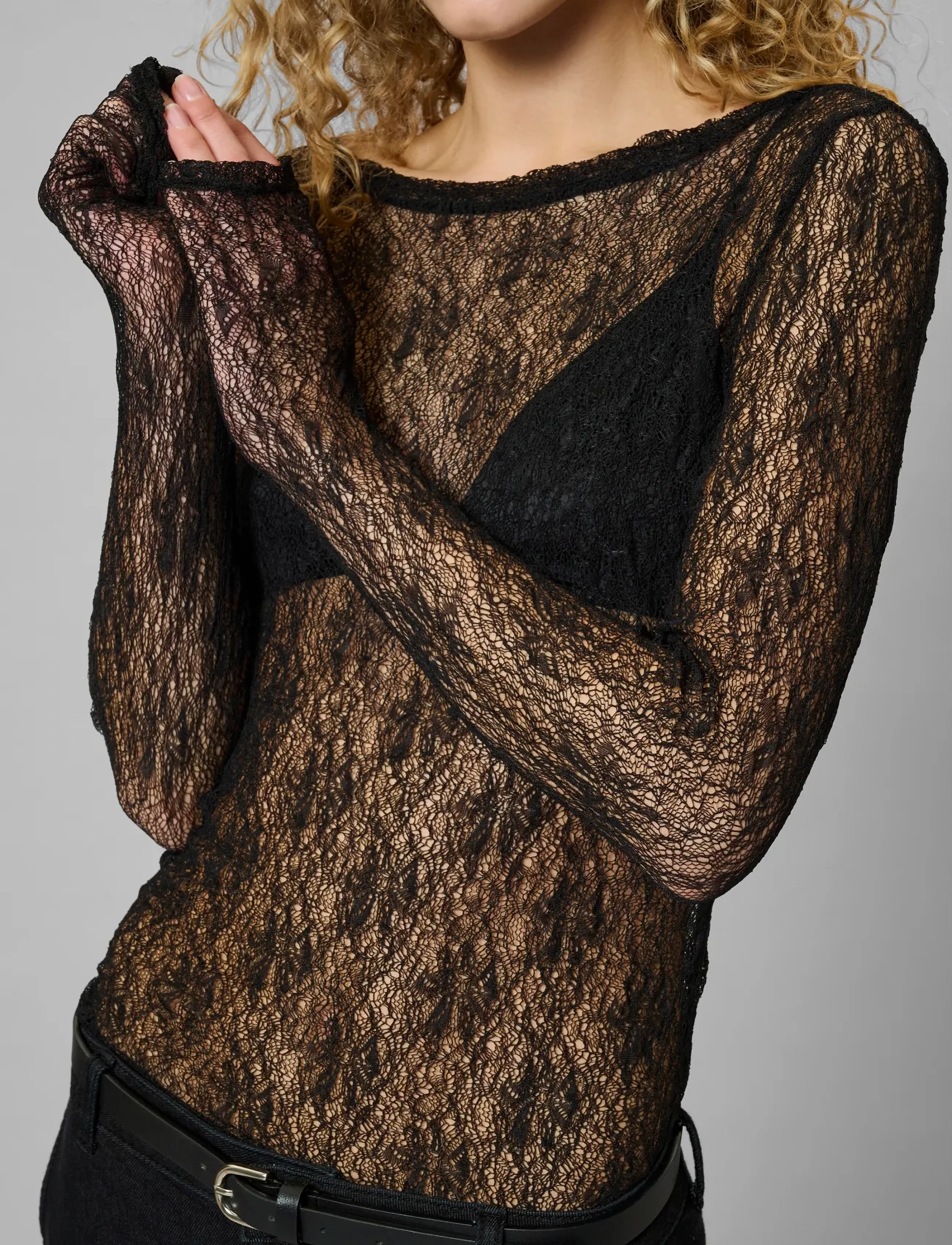 My Essential Wardrobe - MWRita Boatneck LS Blouse - langærmede toppe - black - 5