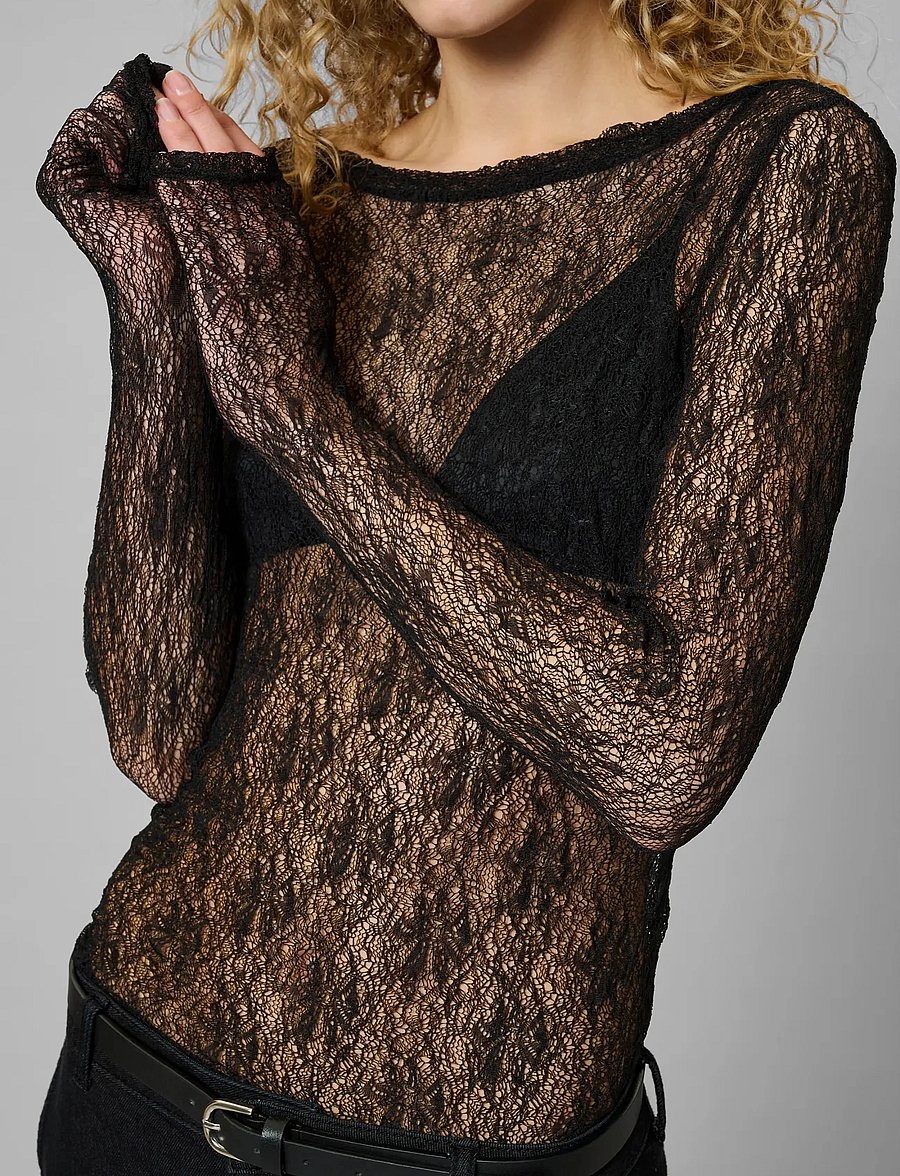 My Essential Wardrobe - MWRita Boatneck LS Blouse - long-sleeved tops - black - 5