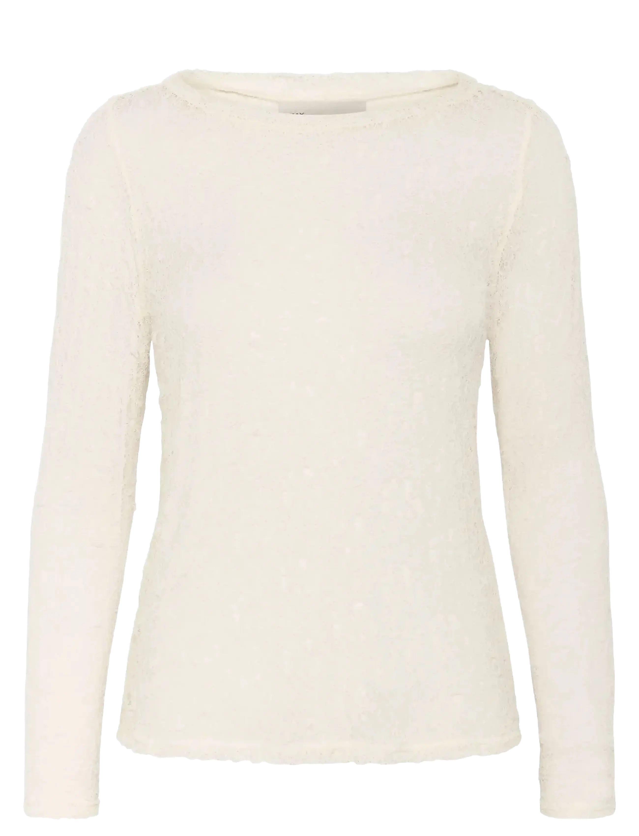 My Essential Wardrobe MWRita Boatneck LS Blouse - Riided - SNOW WHITE / cream
