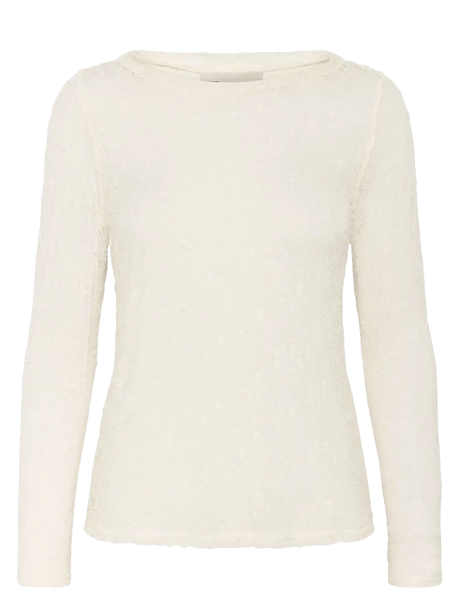 My Essential Wardrobe - MWRita Boatneck LS Blouse - palaidinukės ilgomis rankovėmis - snow white - 1