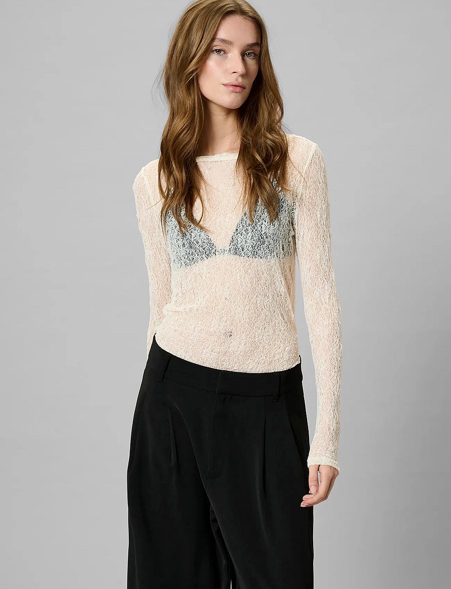 My Essential Wardrobe - MWRita Boatneck LS Blouse - palaidinukės ilgomis rankovėmis - snow white - 0