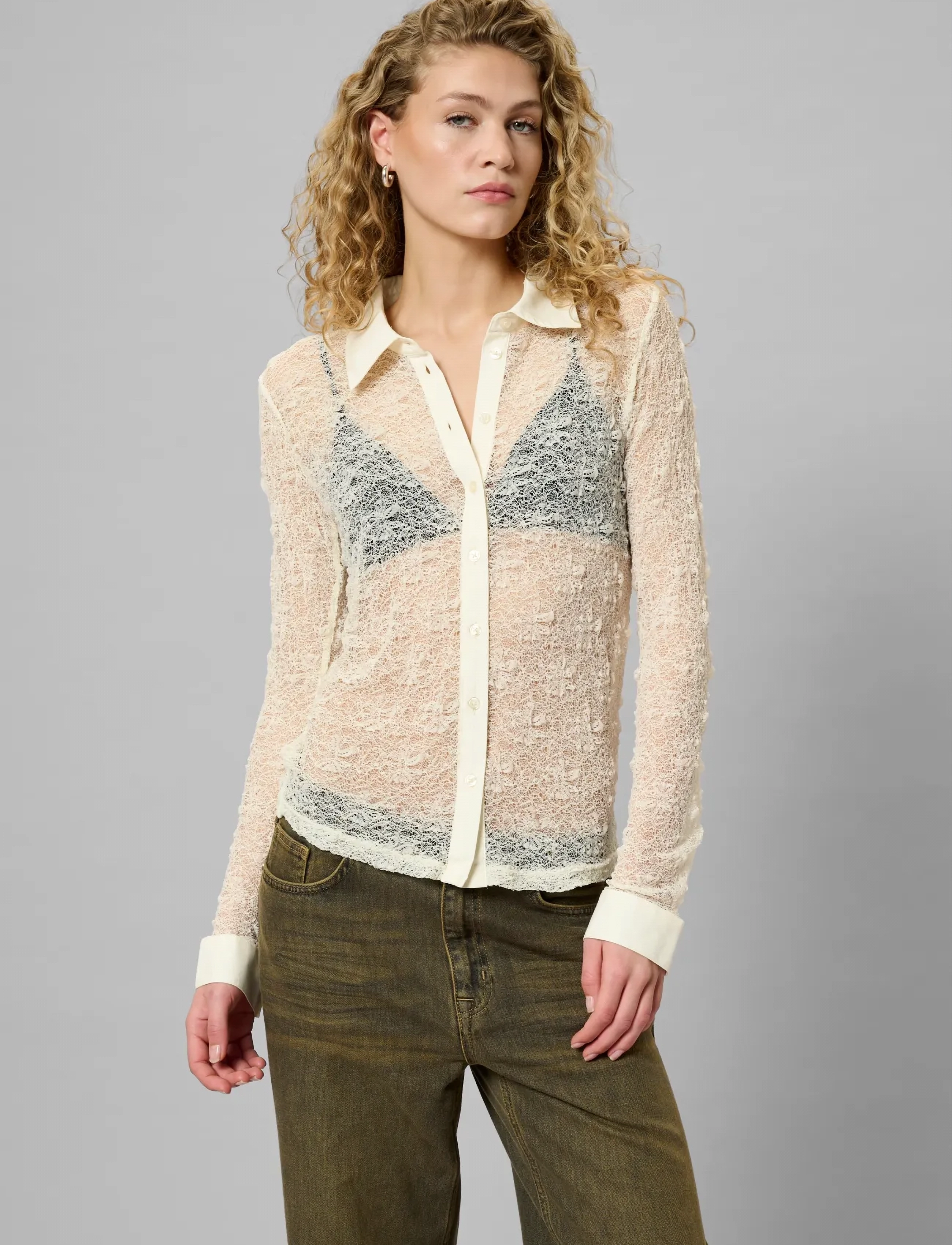 My Essential Wardrobe Mwrita Shirt, S, Cream, Skjorter > Langærmede, Dame