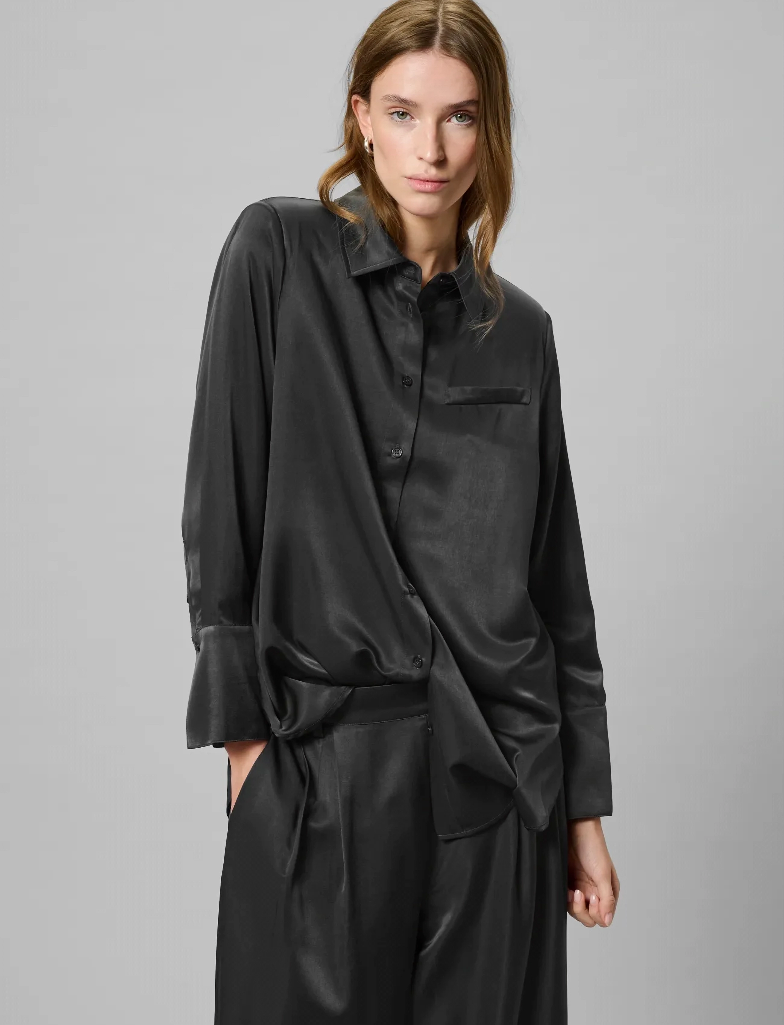 My Essential Wardrobe Mwestelle Shirt, 36, Black, Skjorter > Langærmede, Dame