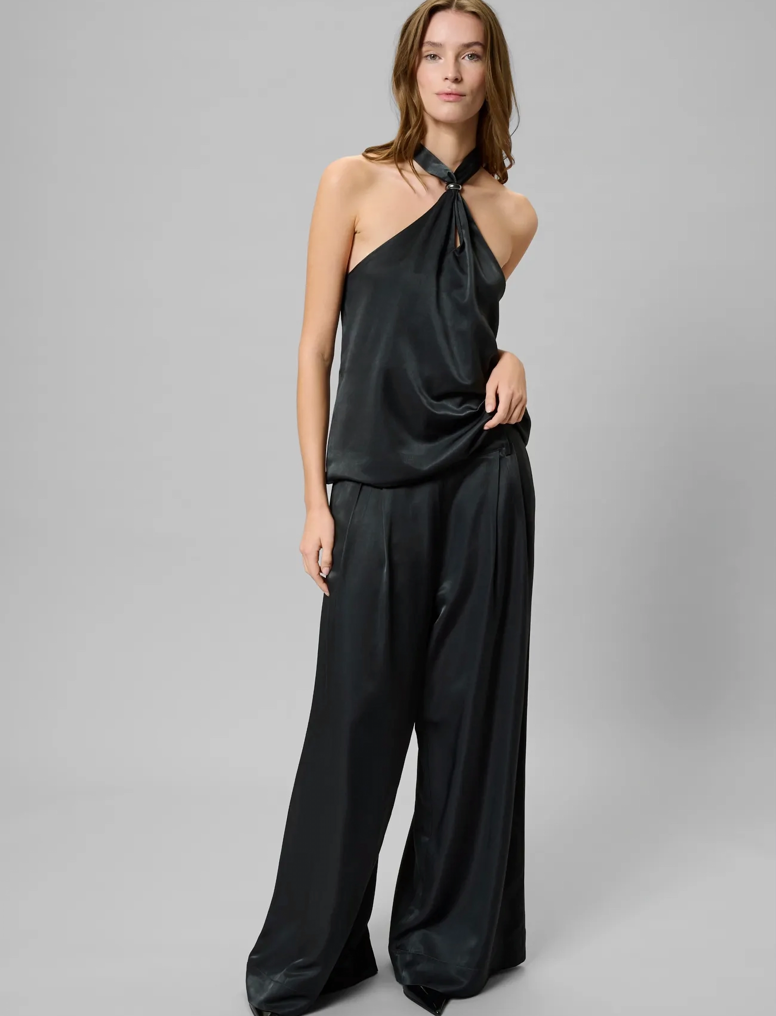 My Essential Wardrobe - MWEstelle Wide pant - bukser med brede ben - asphalt - 3